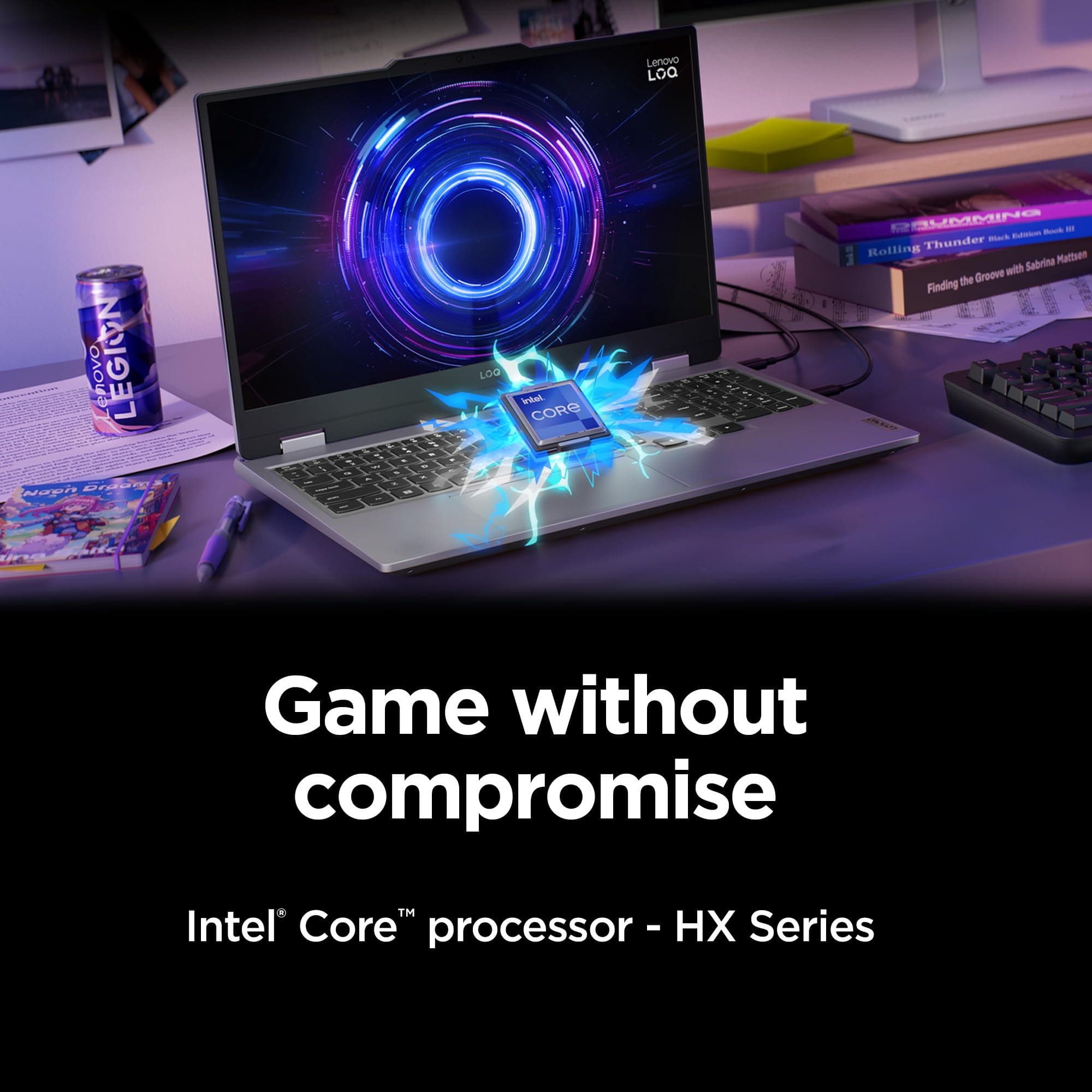 Lenovo Legion LOQ AI-Powered Gaming Laptop - Intel Core i7-13650HX, 15.6" FHD IPS 144Hz Display, GeForce RTX 5050, 16GB Memory, 1TB Storage, G-Sync, Luna Grey, view 4