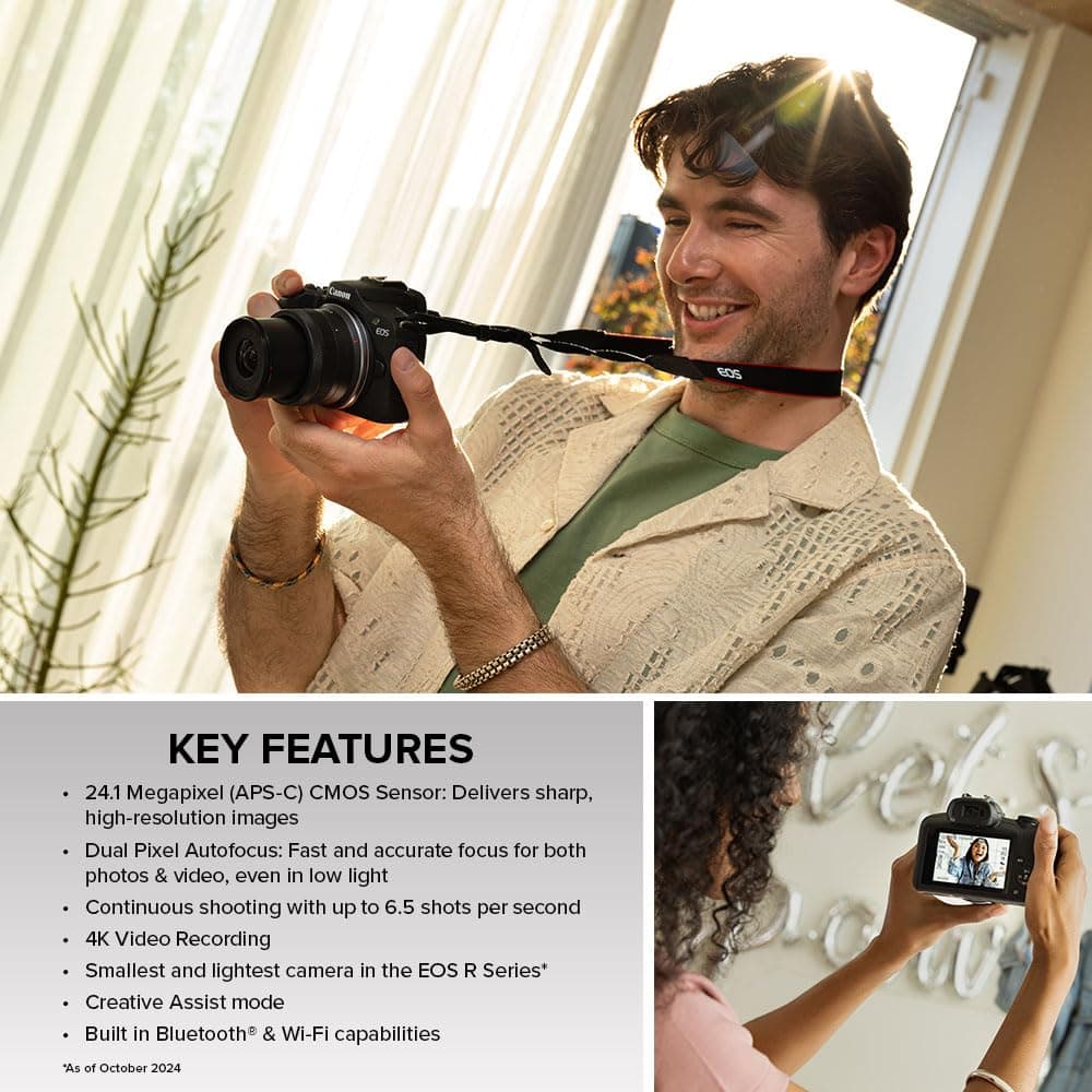 Canon EOS R100 Mirrorless Camera RF-S18-45mm F4.5-6.3 is STM Lens Kit, view 6