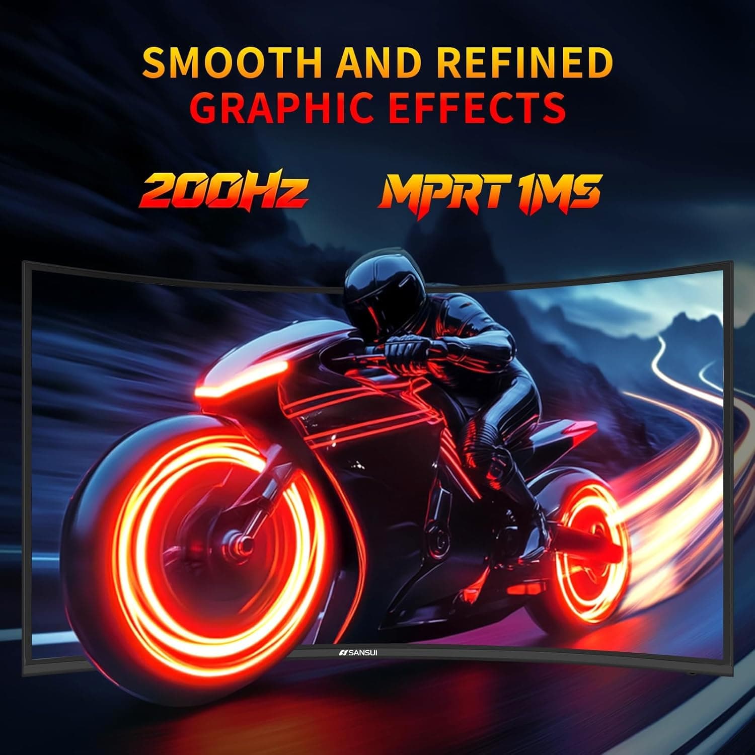SANSUI 27 Inch WQHD 2560X1440 Curved Gaming Monitor 200Hz MPRT 1ms, view 4