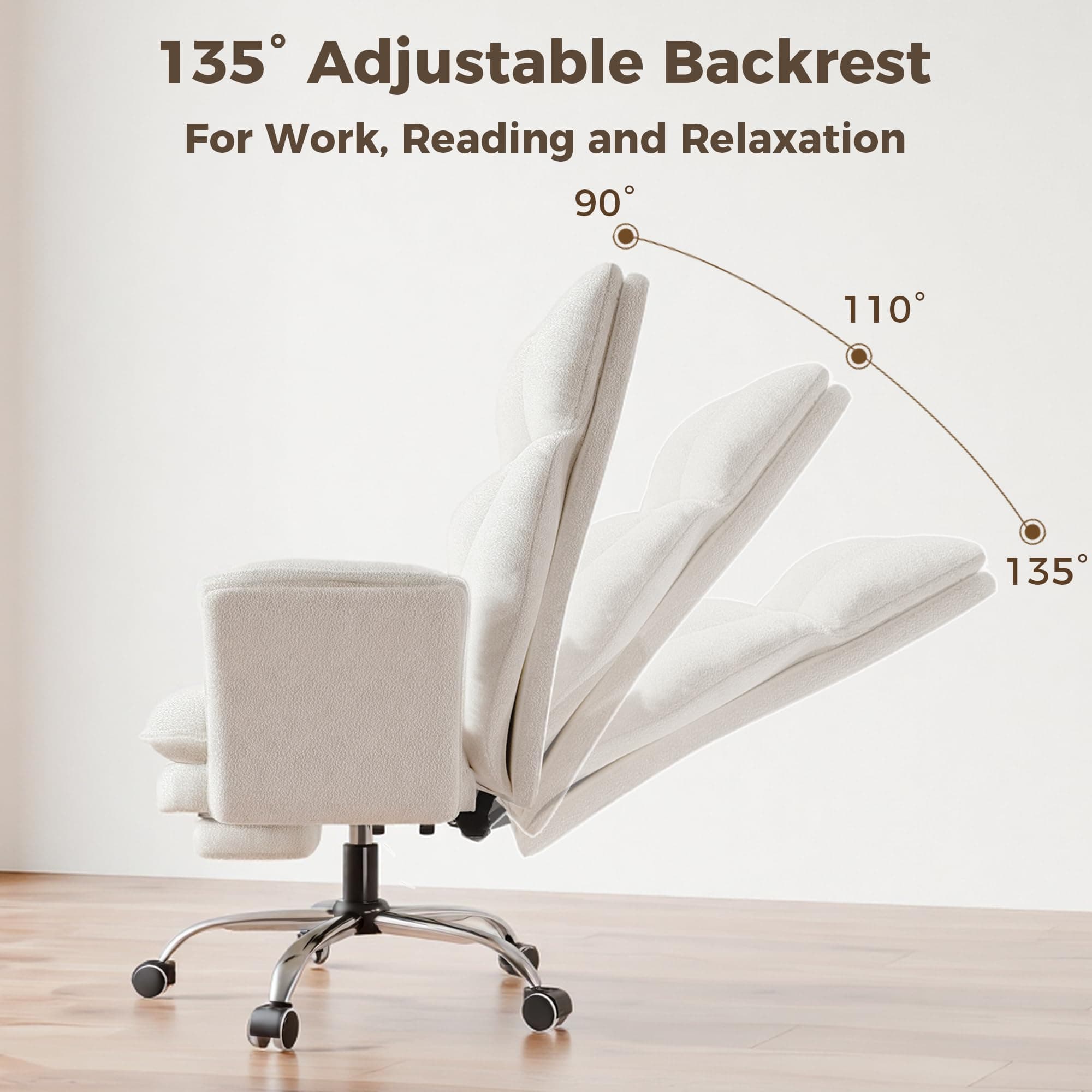 Big and Tall Office Chair, Flip Armrests for Pets & Cross Legged Sitting, view 5