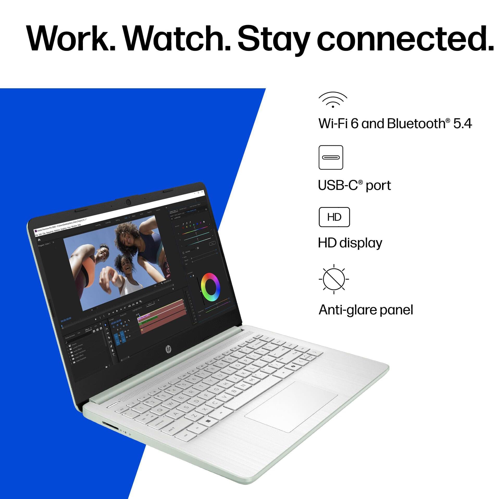 HP 14" Laptop 2026 Edition, Intel Processor, 4GB RAM, 128GB Storage, view 4