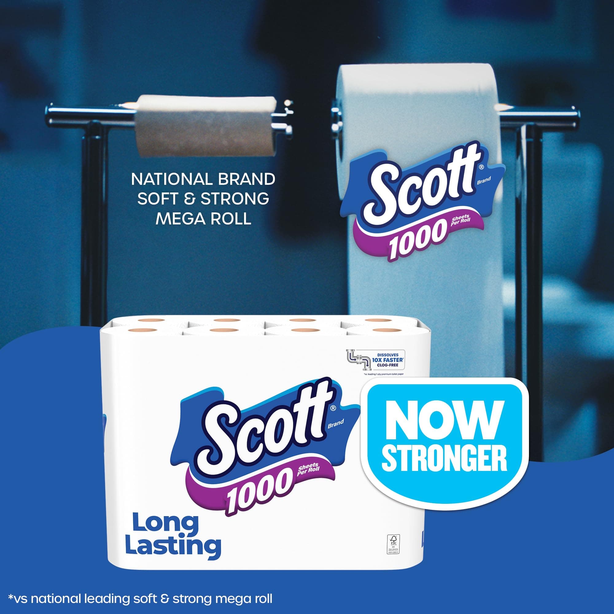 Scott 1000 Toilet Paper, 18 Rolls, 1000 Sheets per Roll, view 3