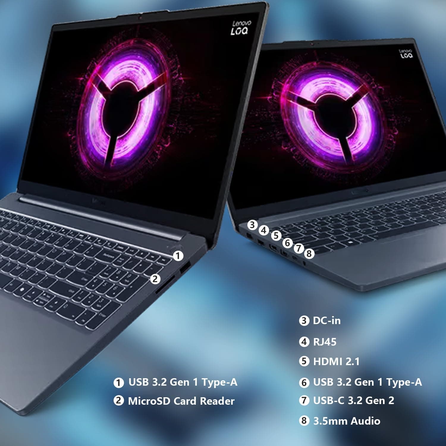 Lenovo LOQ AMD Ryzen 7 7735HS RTX 4050 Gaming Laptop, 16GB DDR5 | 1TB SSD, view 7