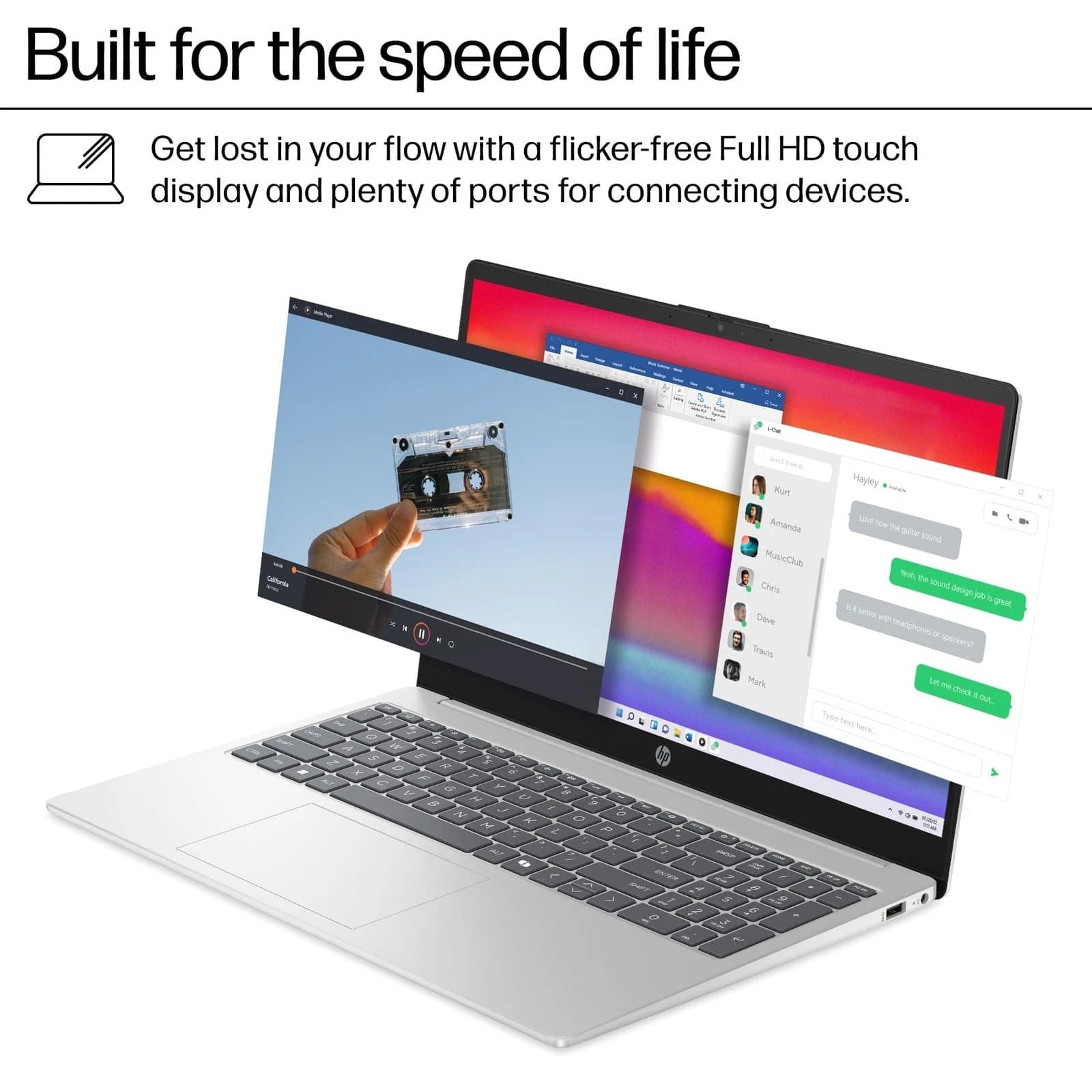 HP 15 Touchscreen Laptop Computer - 15.6" FHD IPS, Intel 10-Core i7 1355U CPU, 16GB RAM + 512GB SSD, Intel Iris Xe Graphics, Numeric Pad, WIFI6, Copilot AI PC, Win11 Pro, w/Accessoires, view 9