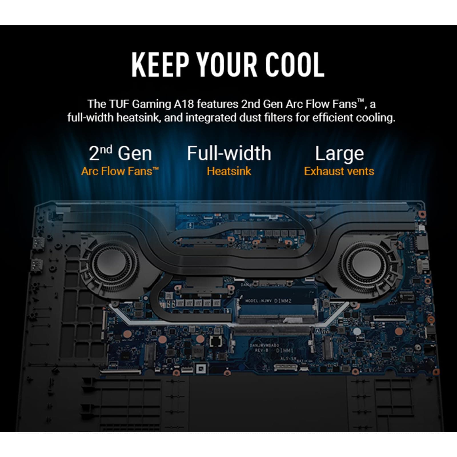 ASUS TUF Gaming Laptop A18 inch - AMD Ryzen 7 260 Beat i9-13905H - NVIDIA RTX 5060-18" WUXGA Display 144Hz - 32GB RAM - 1TB PCIe SSD -RGB Backlit Keyboard - Thunderbolt 4 - FHD Camera - HDMI Cable, view 6