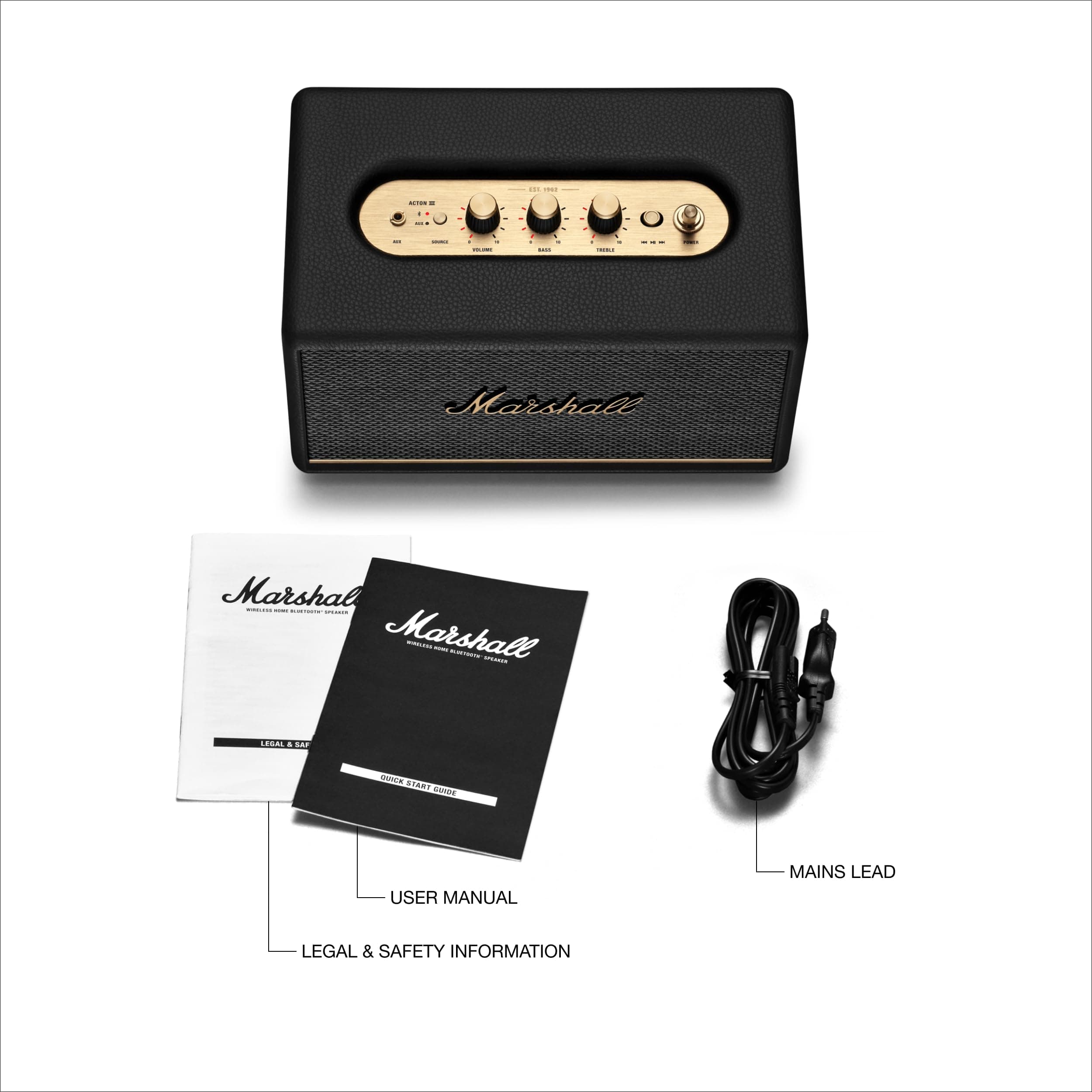 Marshall Acton III Bluetooth Home Speaker - Black, view 9