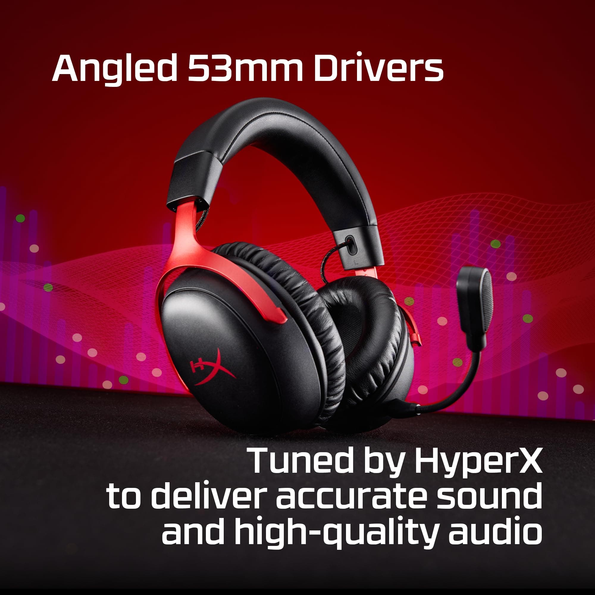 HyperX Cloud III S – Wireless Gaming Headset for Multi-Platform, 2.4GHz, Bluetooth, Battery Life up to 120 Hours 2.4GHz / 200 Hours Bluetooth, 53mm Angled Drivers, Detachable Mic – Black, view 4