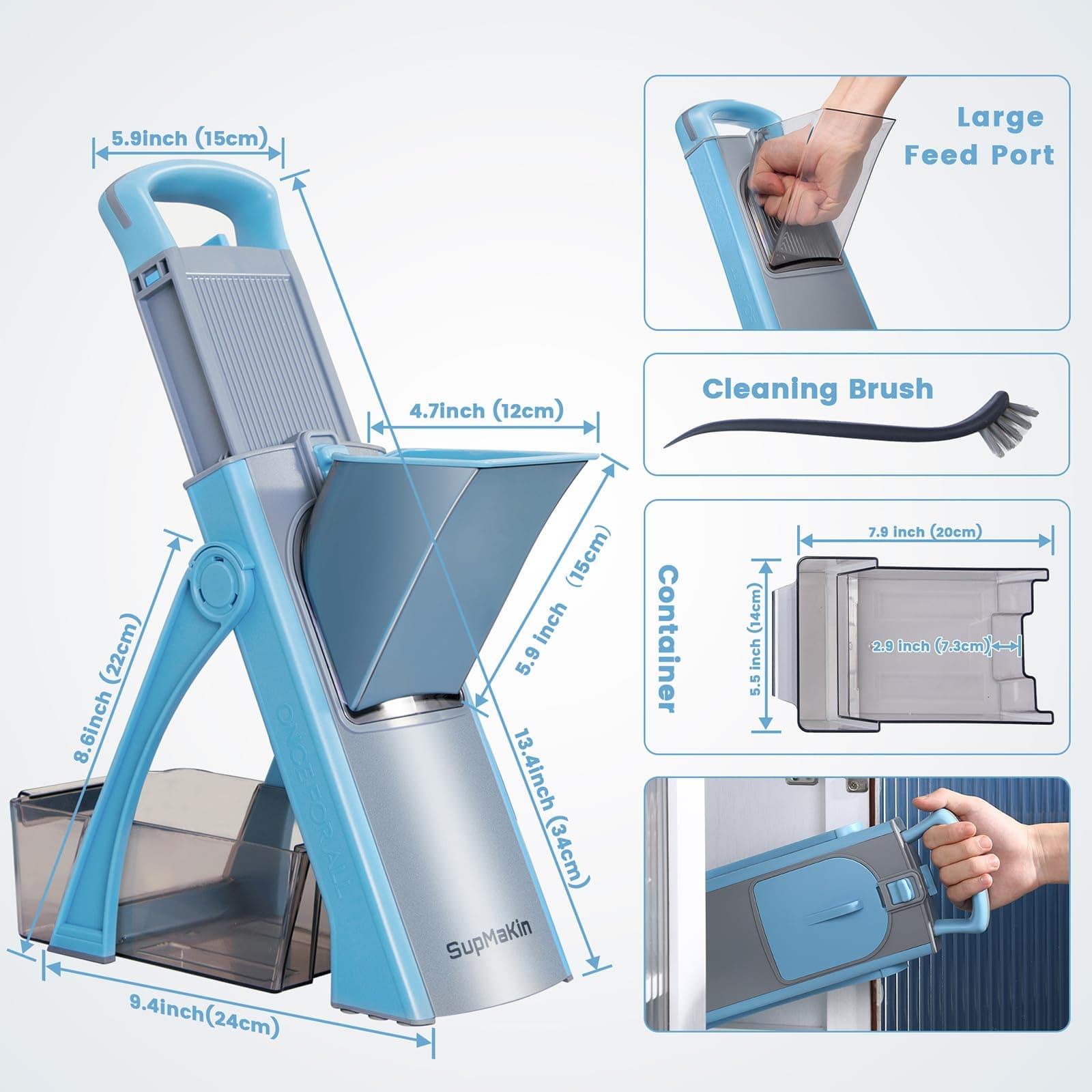 SupMaKin Safe Mandoline Slicer Plus for Kitchen Adjustable Potato Slicer, view 6