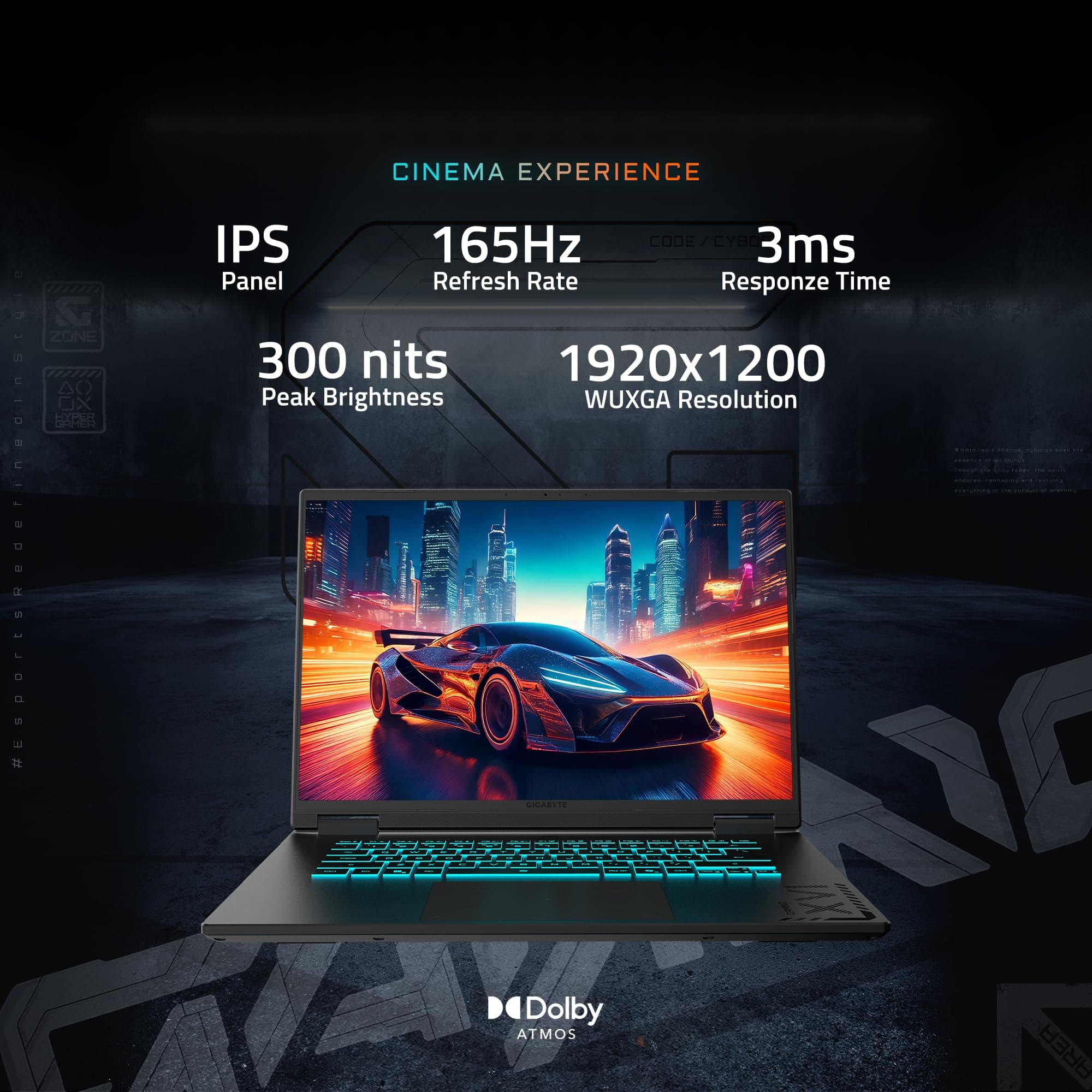 GIGABYTE - Gaming A16 Gaming Laptop - 165Hz 1920x1200 WUXGA - NVIDIA GeForce RTX 5060 - Intel i7-13620H - 1TB SSD with 16GB DDR5 RAM - Windows 11 Home AD Gaming A16 CVHI3US894SH, view 5