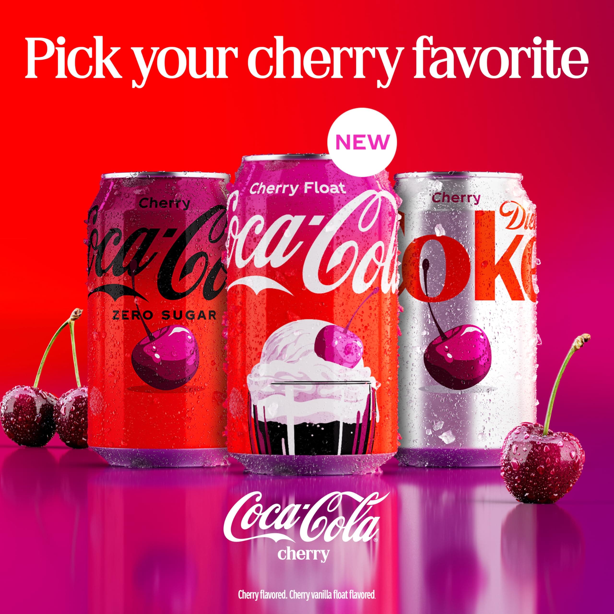 Coca-Cola Cherry Soda Soft Drink Bottles, 16.9 fl oz, 6 Pack, view 2