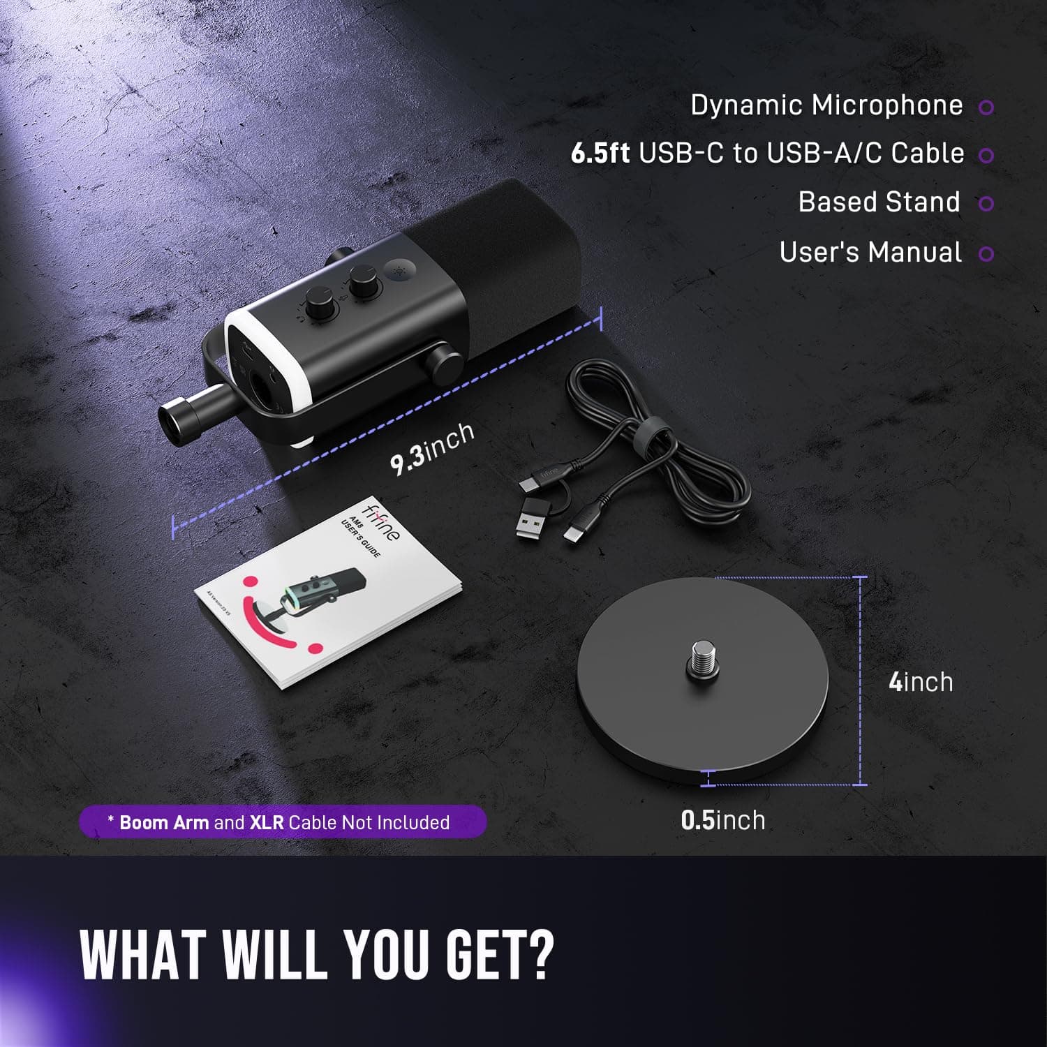 FIFINE AmpliGame AM8 USB/XLR Dynamic Microphone for Gaming Streaming, view 9