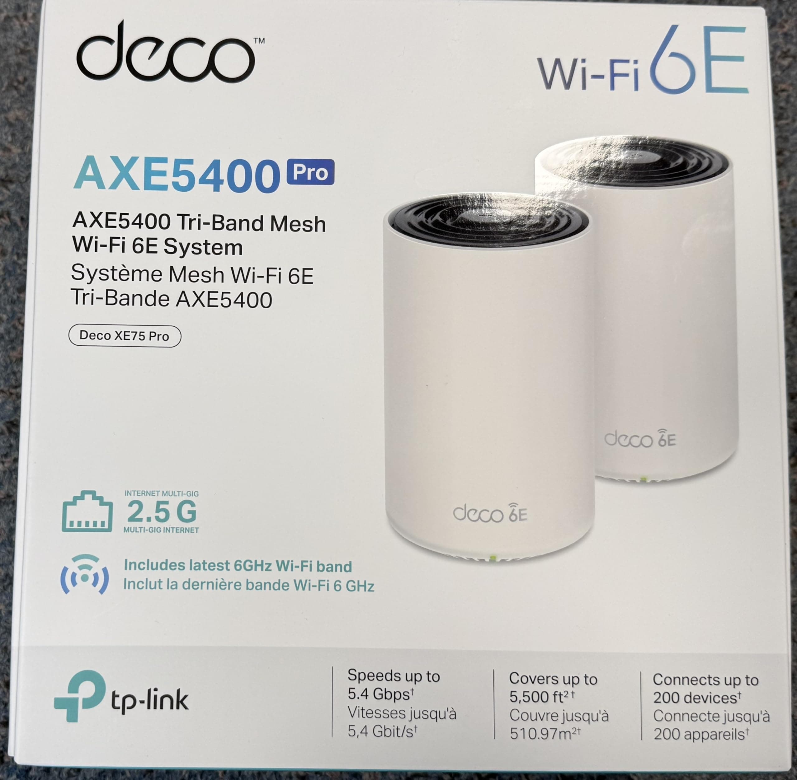 TP-Link Deco XE75 Pro AXE5400 Tri-Band WiFi 6E Mesh System (2-Pack), view 11