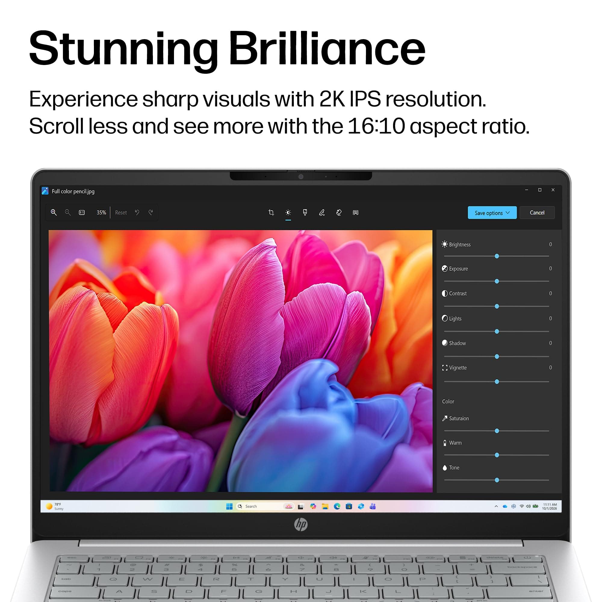 HP OmniBook 3 14 inch Next Gen AI PC, 2K Display, Snapdragon X X1-26-100, 16 GB RAM, 512 GB SSD, Qualcomm Adreno GPU, Windows 11 Home, Glacier Silver, 14-hz0099nr, view 3