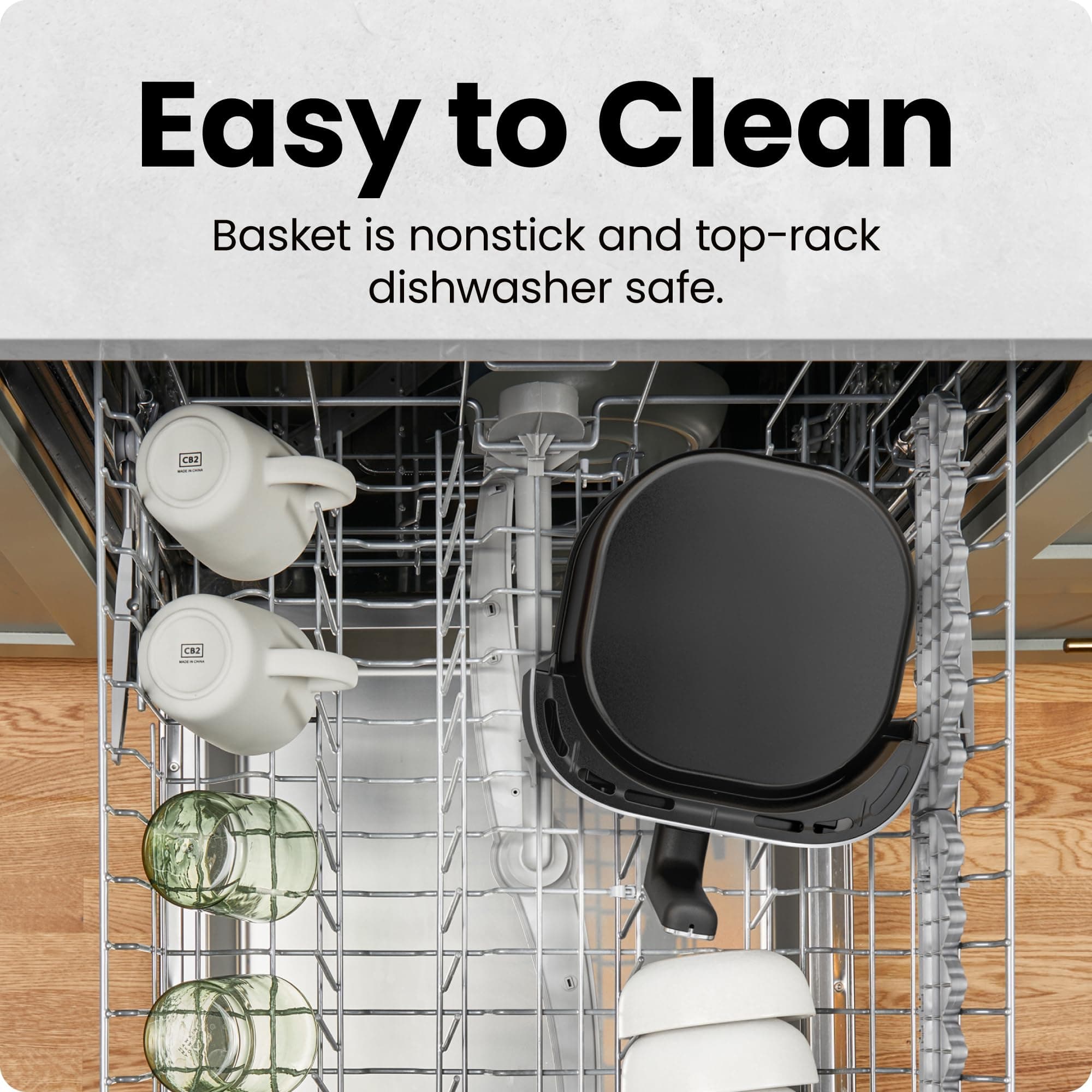 Chefman Air Fryer – 4 QT Compact Airfryer for Quick & Easy Meals in Minutes, Features Hi-Fry Technology for Extra Crisp, Touchscreen Controls with 4 Presets, Nonstick & Dishwasher Safe Basket - Black, view 6