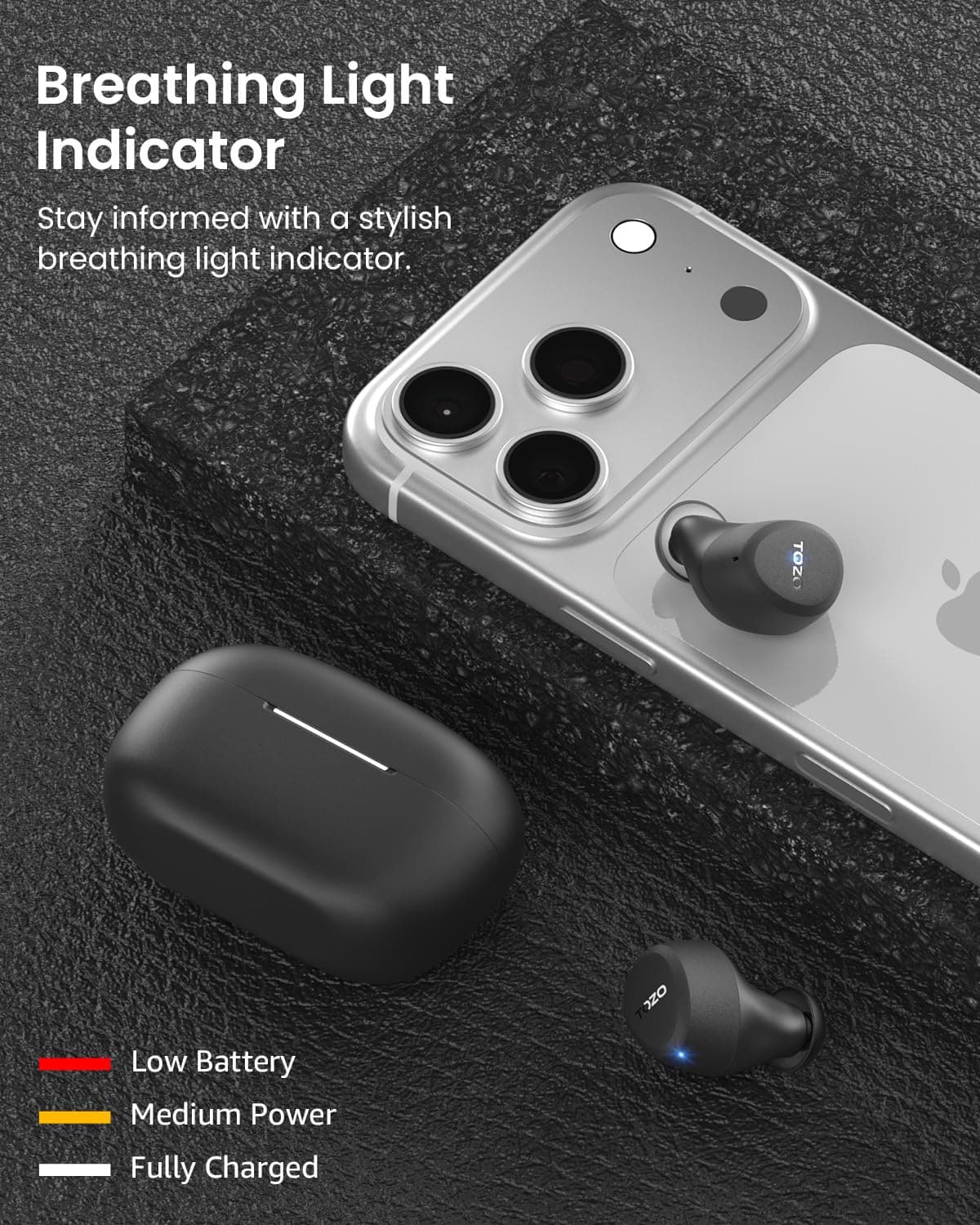 TOZO A1 Wireless Earbuds Bluetooth 5.3 Light Weight in Ear Headphones, view 3