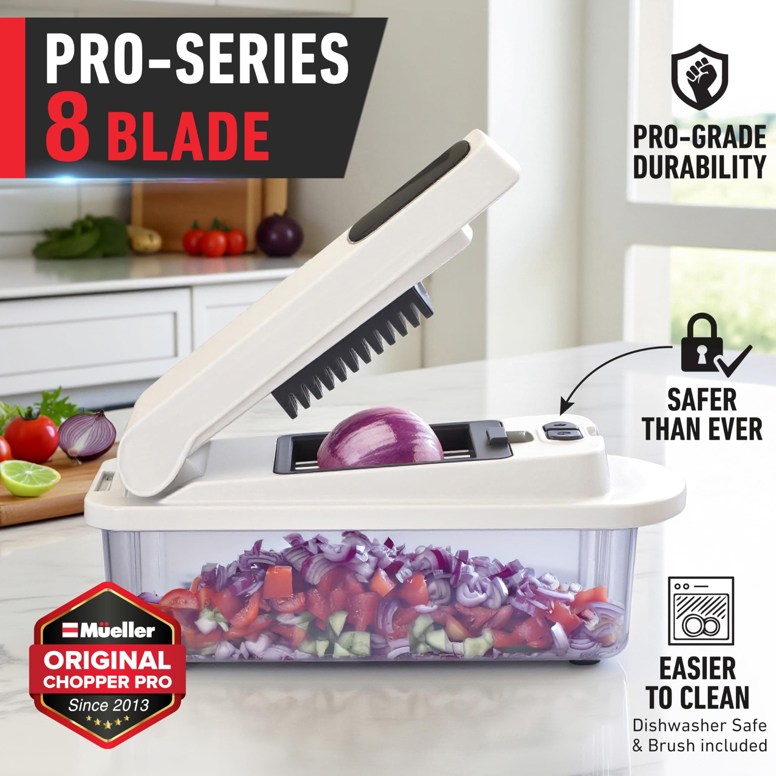 Mueller The Real Original Pro Vegetable Chopper & Mandoline Slicer, 10-in-1, view 2