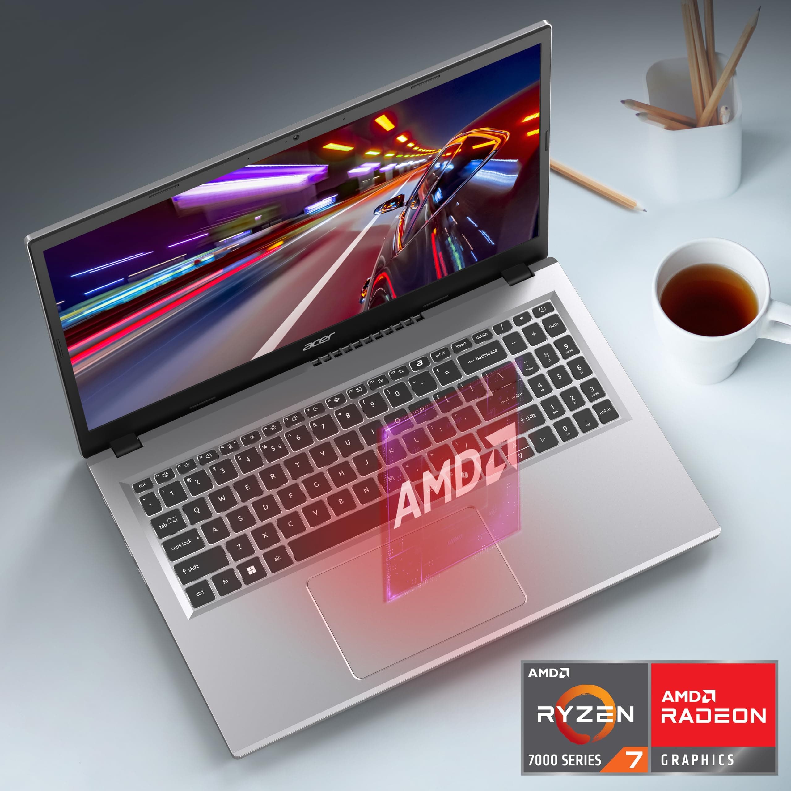 Acer Aspire Go 15 AI Ready Laptop | 15.6" FHD (1920 x 1080) IPS Display | AMD Ryzen 7 7730U | AMD Radeon Graphics | 16GB DDR4 | 512GB PCIe Gen4 SSD | Wi-Fi 6 | Windows 11 Home | AG15-42P-R9FW, view 10