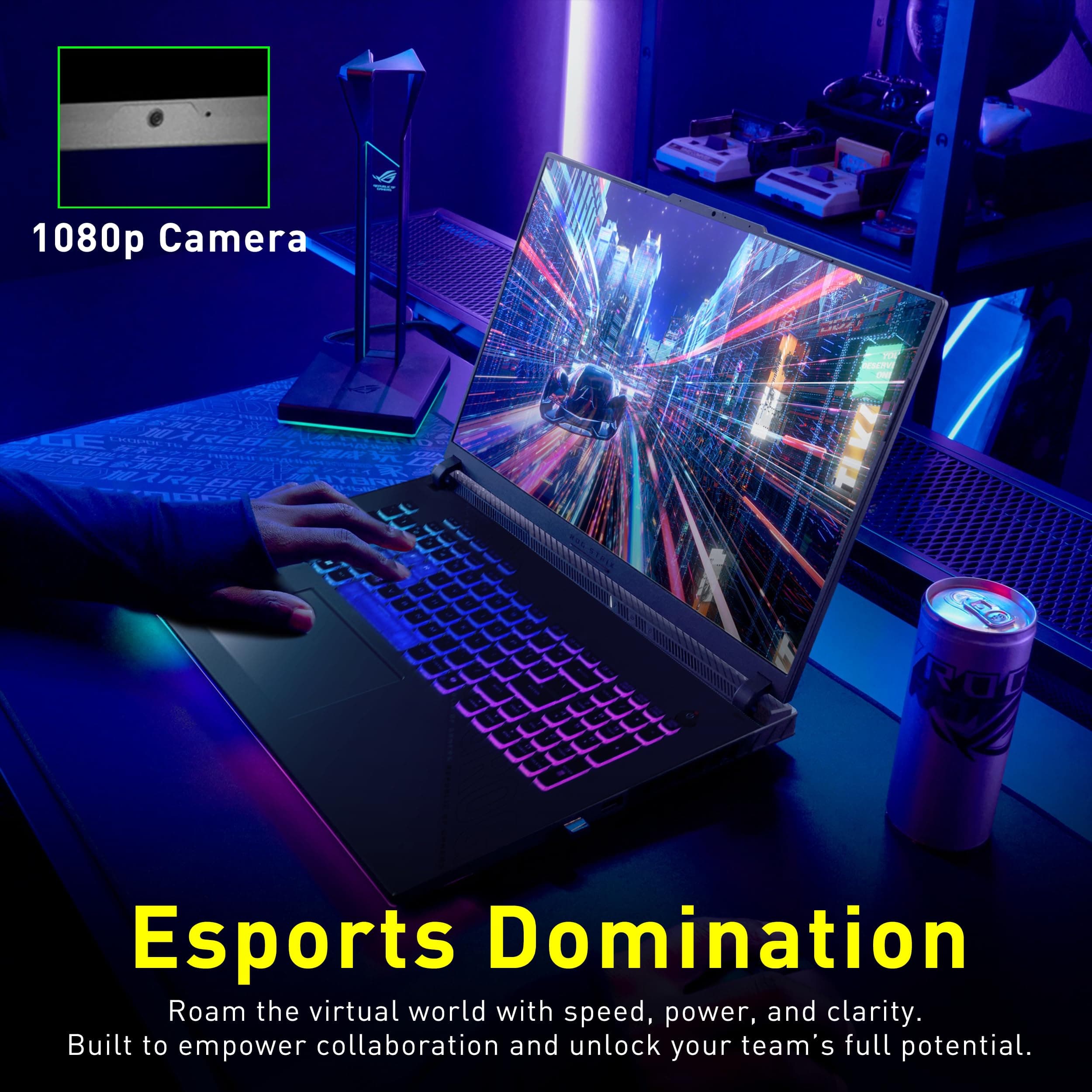 ASUS ROG Strix G18 Gaming Laptop, NVIDIA GeForce RTX 5070, AMD Ryzen 9 7940HX, 64GB RAM, 3TB Storage(2TB SSD+1TB Docking Station), 18" 2.5K 240Hz Display, Backlit Keyboard, Win 11 Pro, Gray, view 7