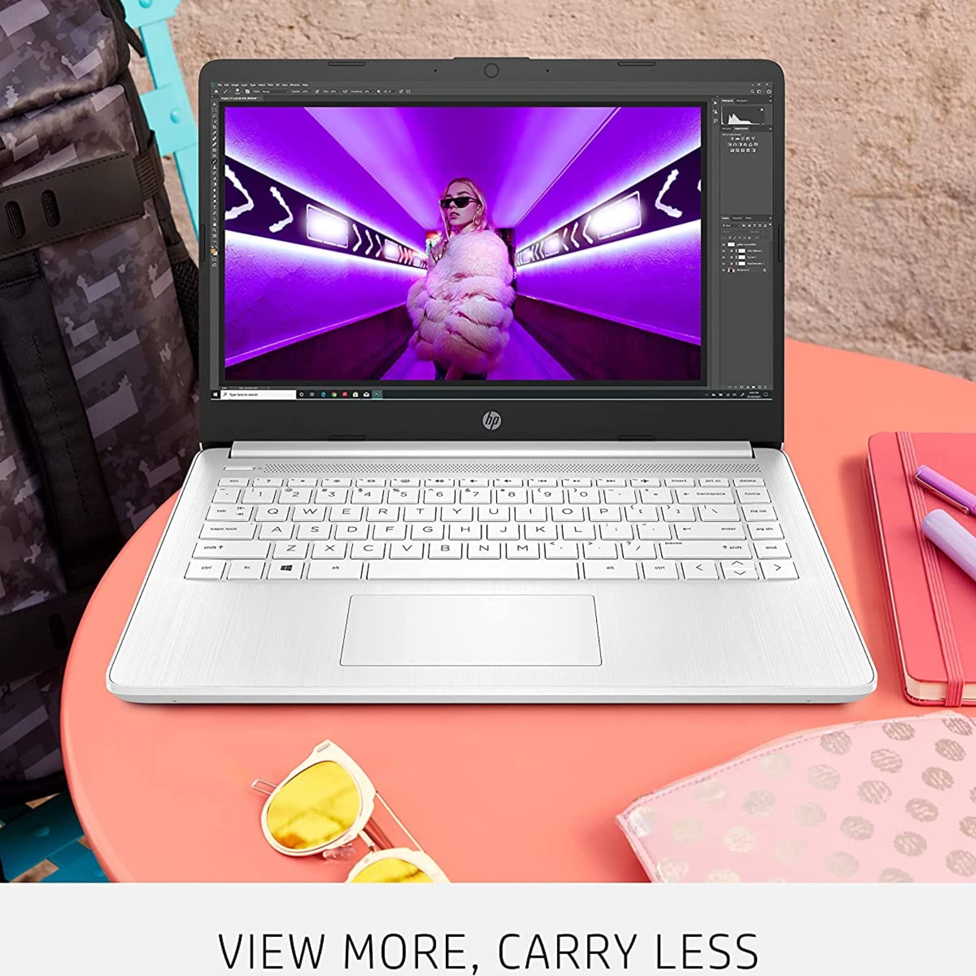 HP Latest Stream 14" HD Laptop, Intel Celeron Processor, 4GB Memory, 64GB eMMC Storage, Fast Charge, HDMI, Up to 11 Hours Long Battery Life, Office 365 1-Year, Win 11 S, Microfiber Bundle, White, view 6
