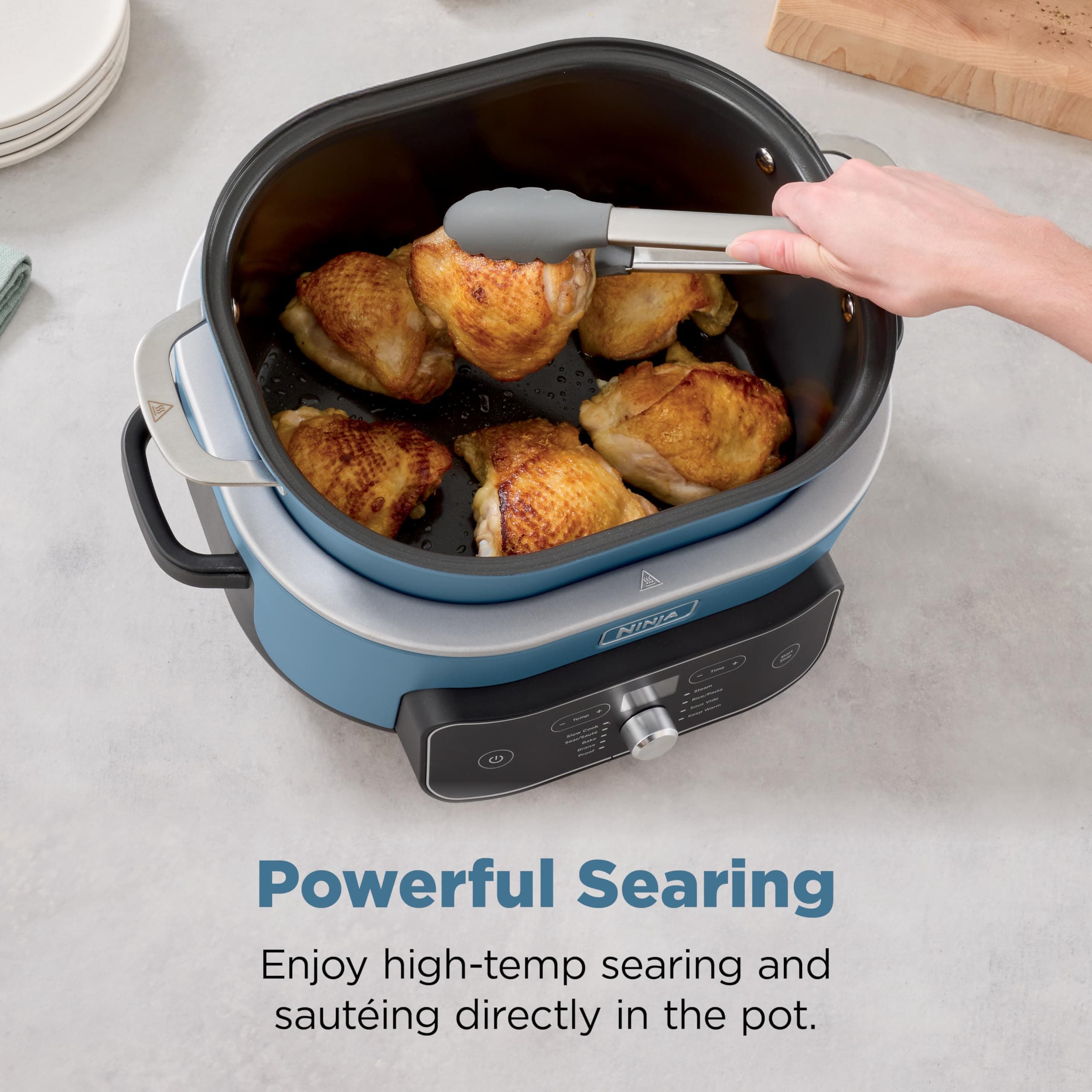 Ninja® PossibleCooker™ PRO Plus 9-in-1, 8.5-qt, Blue Macaron, MC2001, view 4
