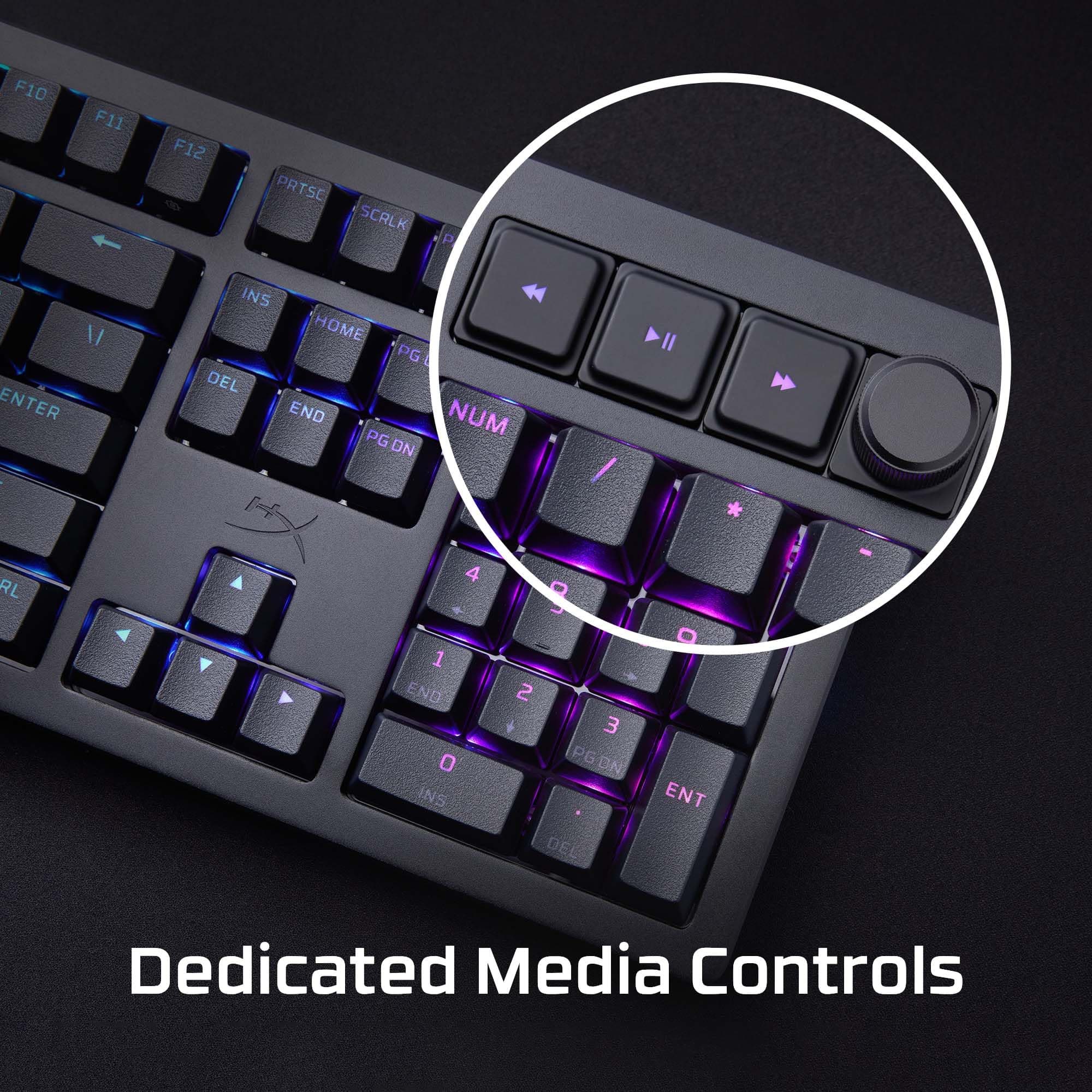 HyperX Alloy Rise – Hot-Swappable Mechanical Gaming Keyboard, PC, Ambient Light Sensor, Gasket Mounted, HyperX Linear Switches, view 7