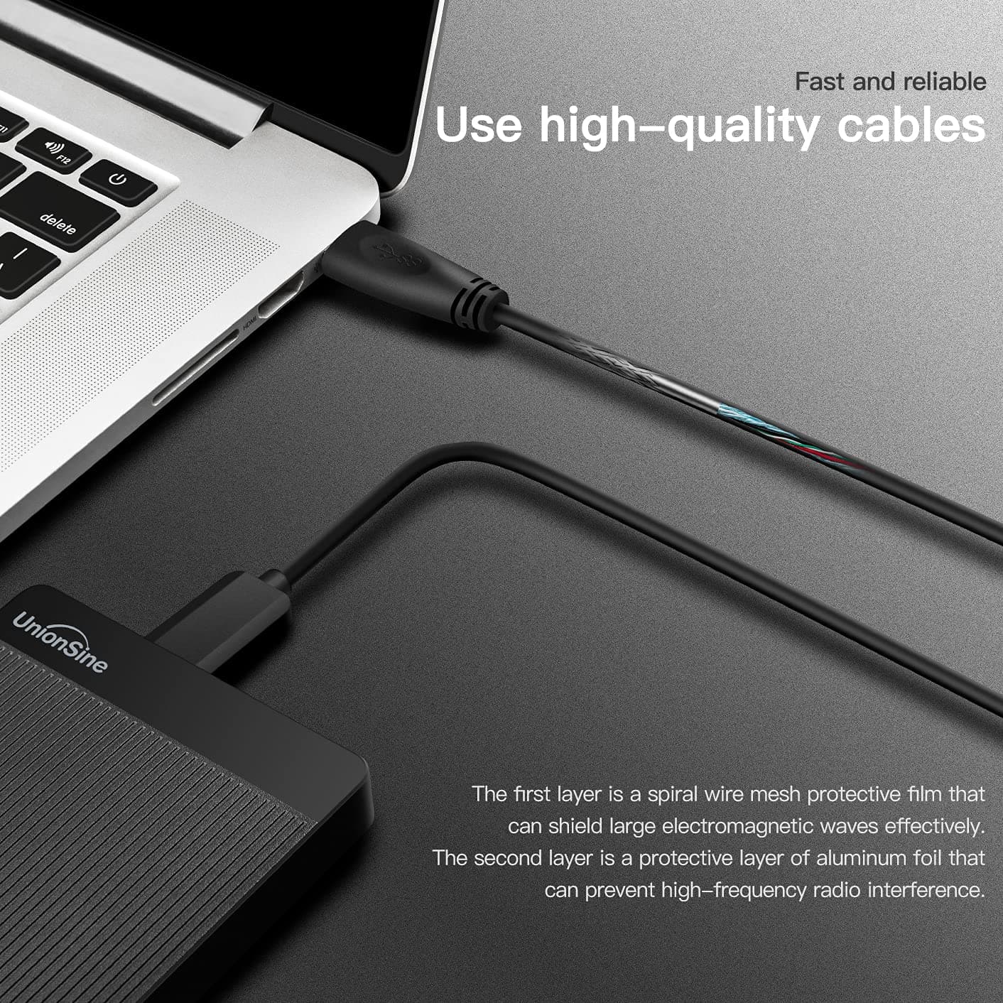 UnionSine 1TB Ultra Slim Portable External Hard Drive HDD-USB 3.0, view 5