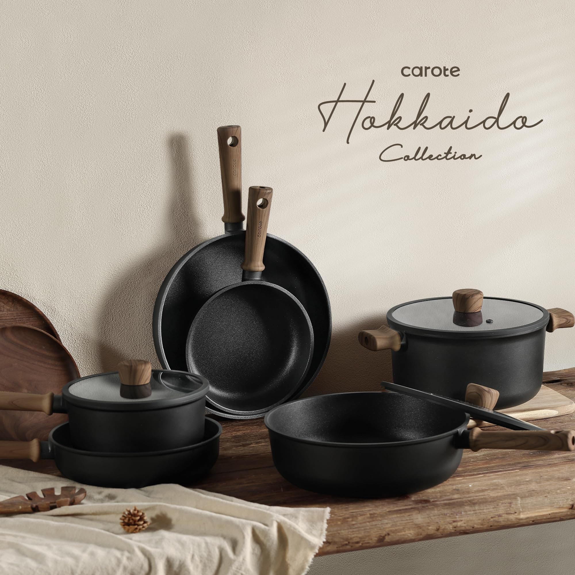 CAROTE Pots and Pans Set Nonstick Cookware Sets 21 Pieces Black, view 7
