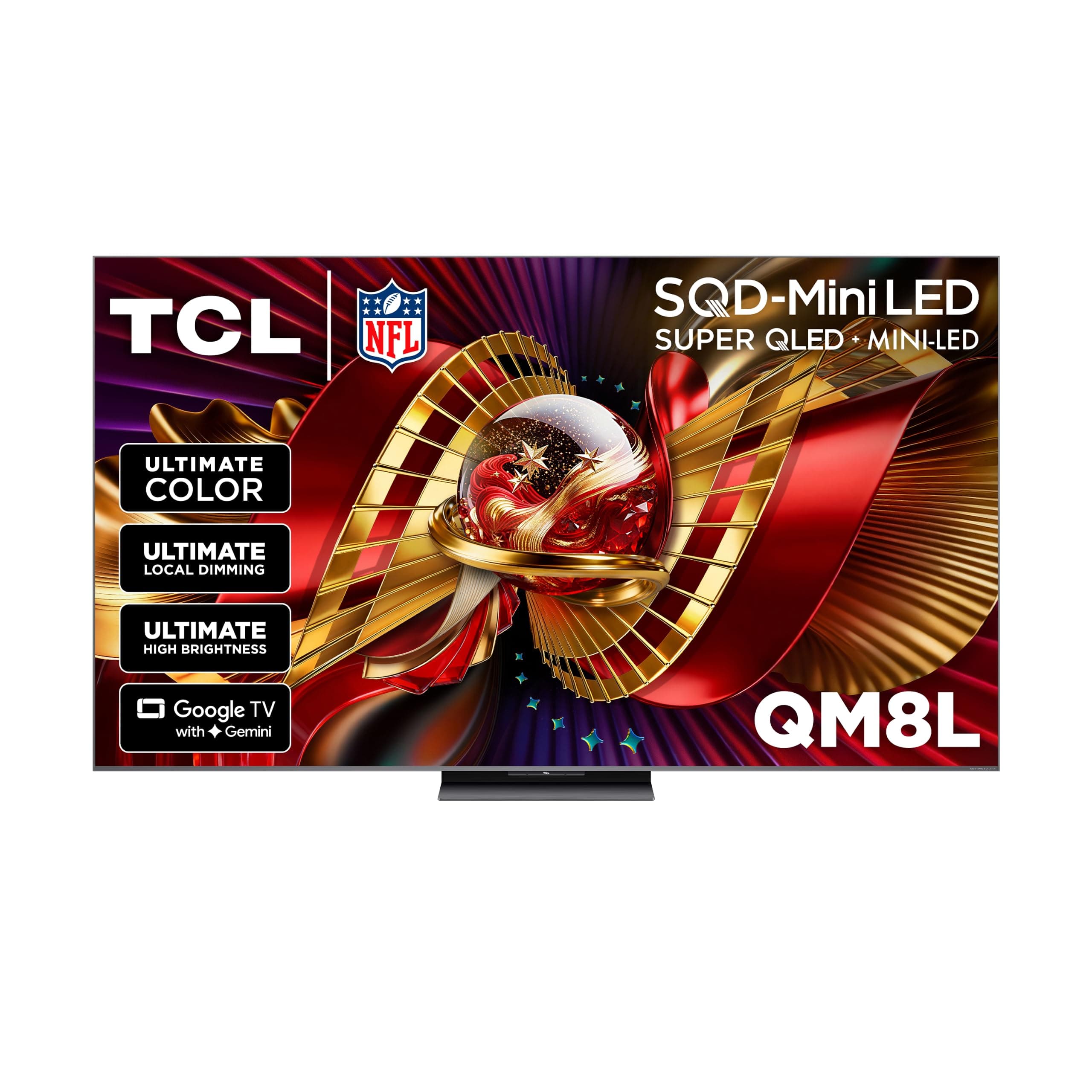 TCL 75 Inch Class QM8L Series | SQD-Mini-LED QLED Smart TV | 75QM8L, 2026 Model | 144Hz | Ultimate Color Brightness & Contrast | Google AI Bang & Olufsen | Voice Control Gaming Streaming Television