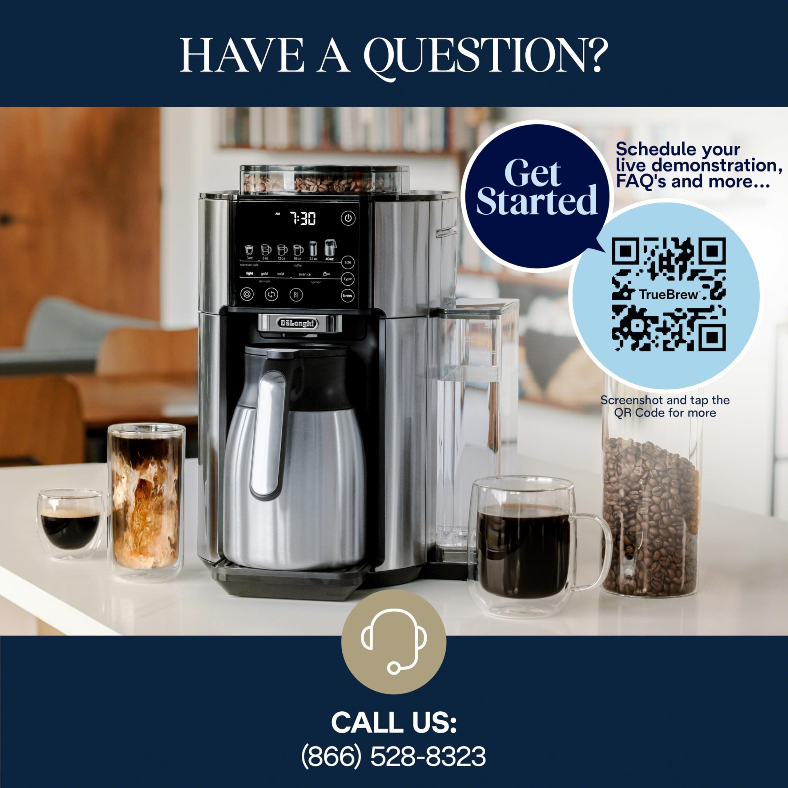 De'Longhi TrueBrew Drip Coffee Maker, Grinder, 8 to 40 oz, Built-In Grinder, view 7
