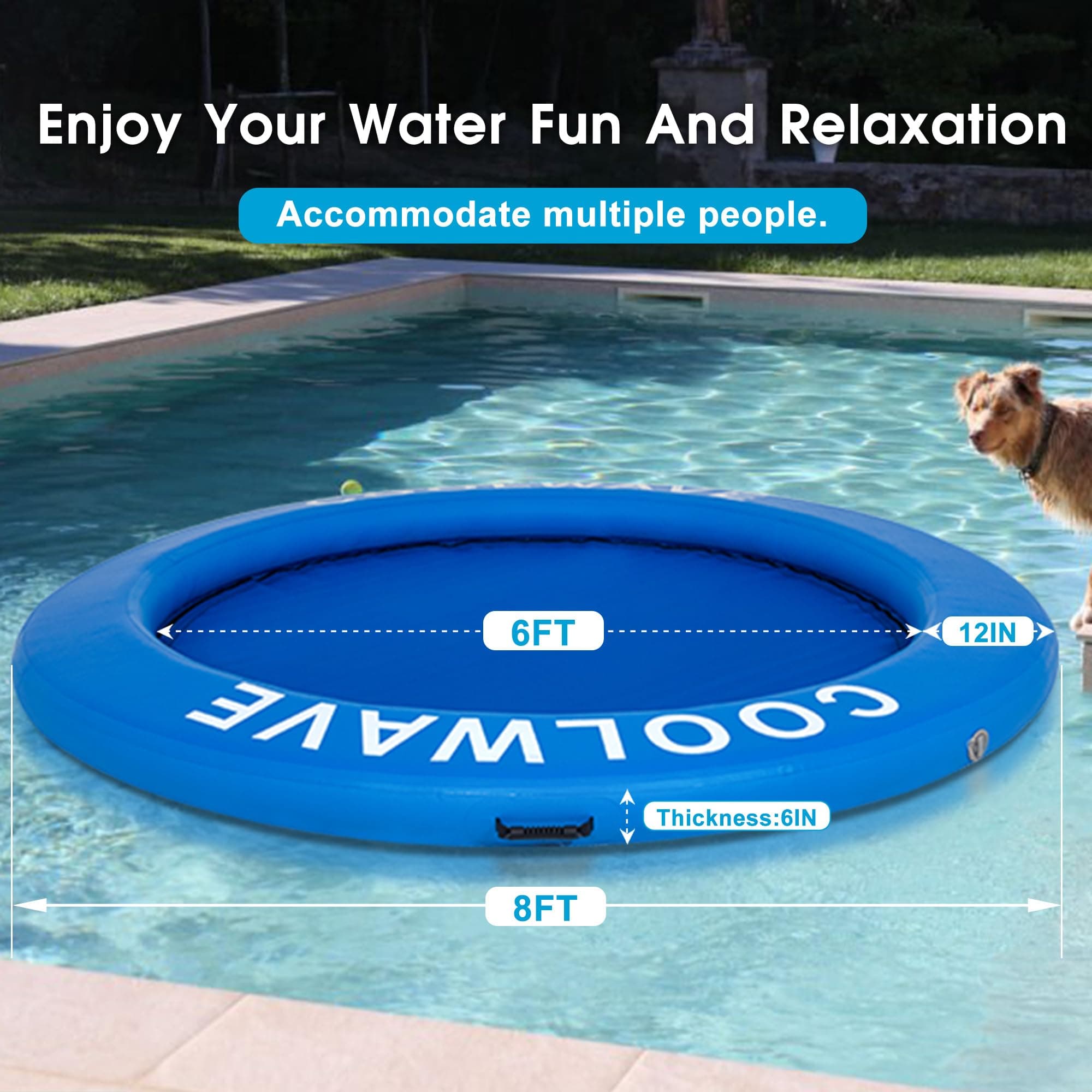 COOLWAVE Inflatable Water Hammock, Round Floating Dock for Adults(8BDB), view 3