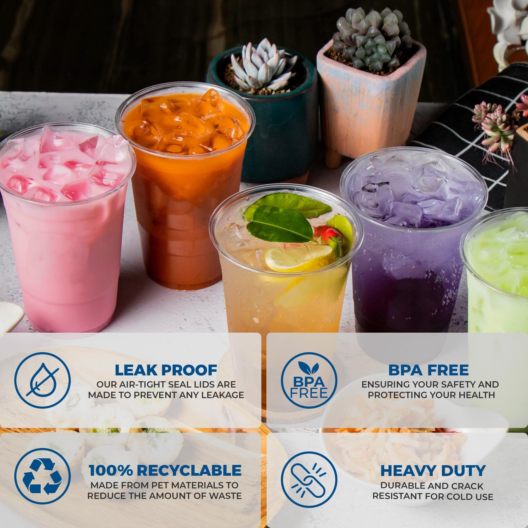 Freshware 16 oz Clear Disposable Plastic Cups, Clear Plastic Cups Tumblers, Heavy-duty Party Glasses, Disposable Cups for Thanksgiving, Halloween, Christmas Party, 16 Oz Cups, 100 Count (Pack of 1), view 6