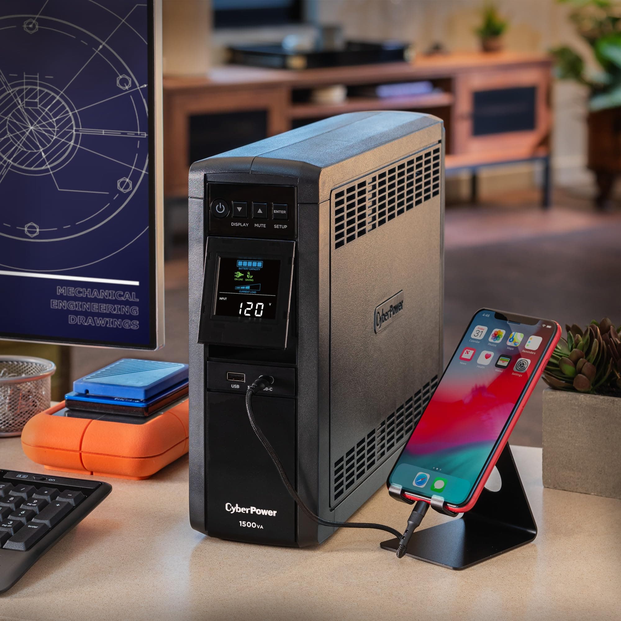 CyberPower CP1500PFCLCD PFC Sinewave UPS Battery Backup and Surge Protector, view 9