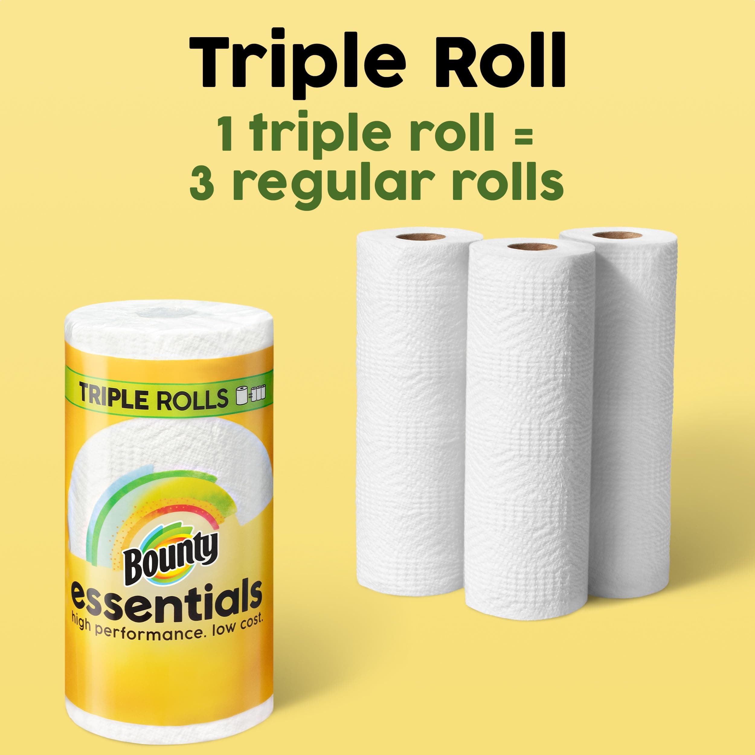 Bounty Essentials Select-A-Size Paper Towels, White, 2 Triple Rolls = 6 Regular Rolls (Packaging May Vary), view 12