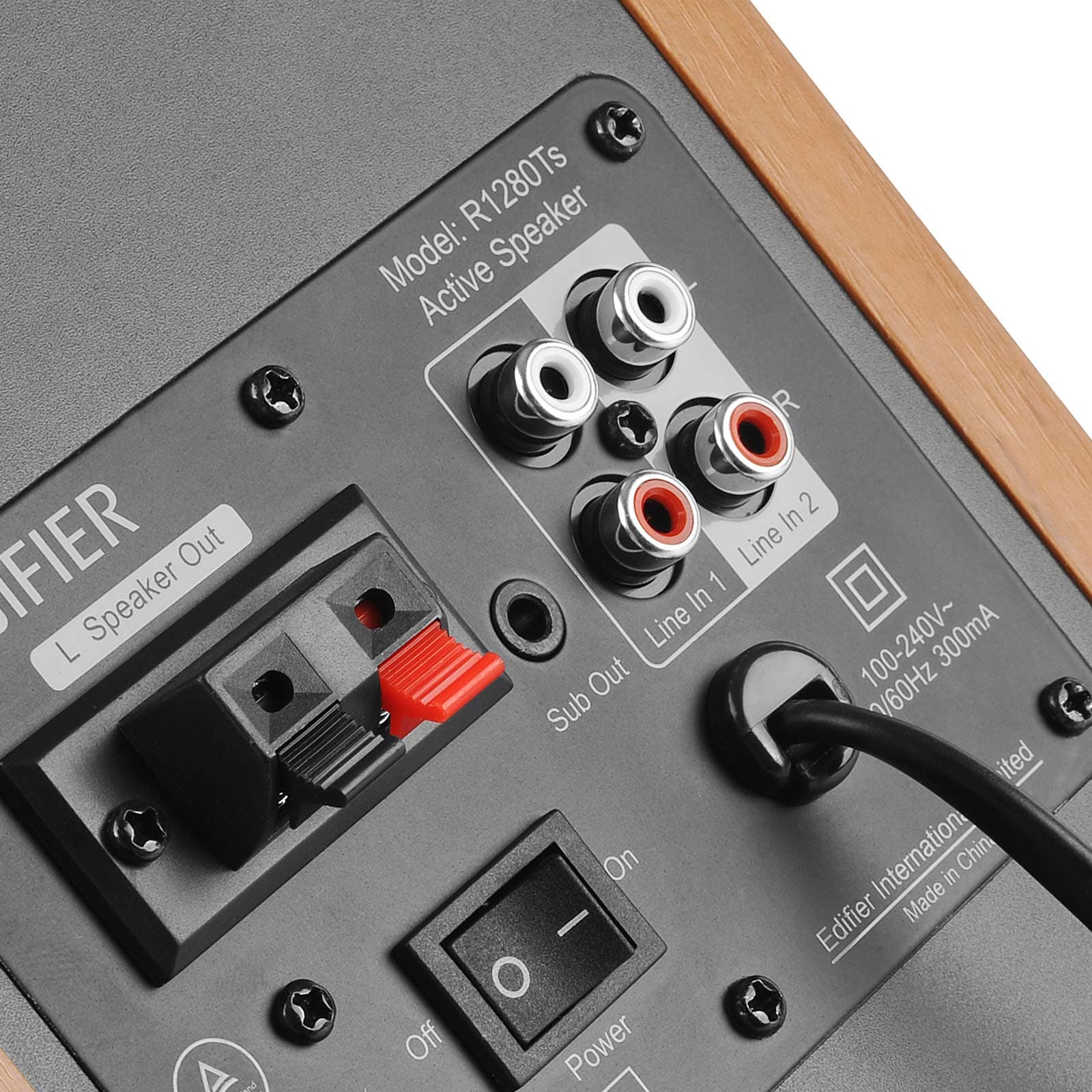 Edifier R1280Ts Powered Bookshelf Speakers - 2.0 Stereo Active Near Field Monitors - Studio Monitor Speaker - 42 Watts RMS with Subwoofer Line Out - Wooden Enclosure, view 4