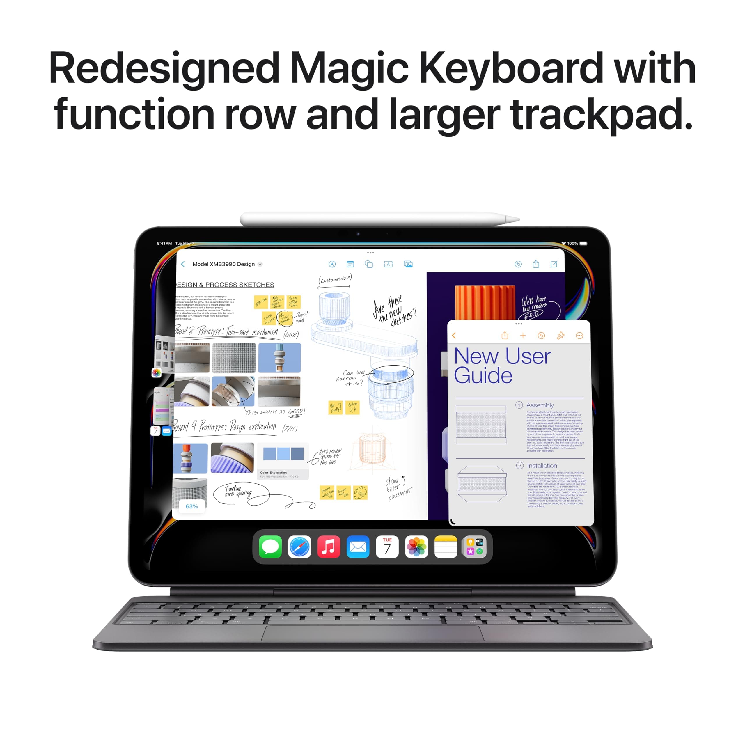 Apple iPad Magic Keyboard Case for iPad Pro 13-inch (M4 and M5), Great Typing Experience, Built-in Trackpad, Function Row, US English - Black, view 6