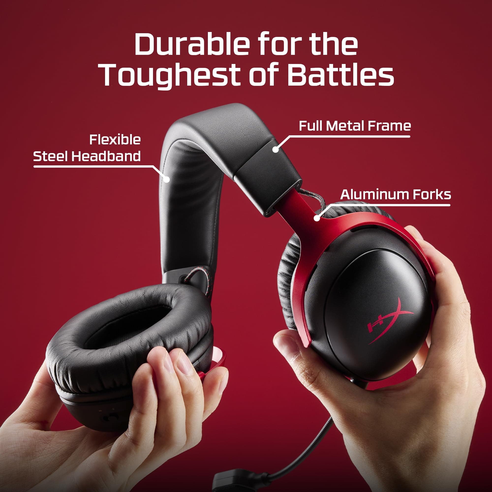 HyperX Cloud III S – Wireless Gaming Headset for Multi-Platform, 2.4GHz, Bluetooth, Battery Life up to 120 Hours 2.4GHz / 200 Hours Bluetooth, 53mm Angled Drivers, Detachable Mic – Black, view 7