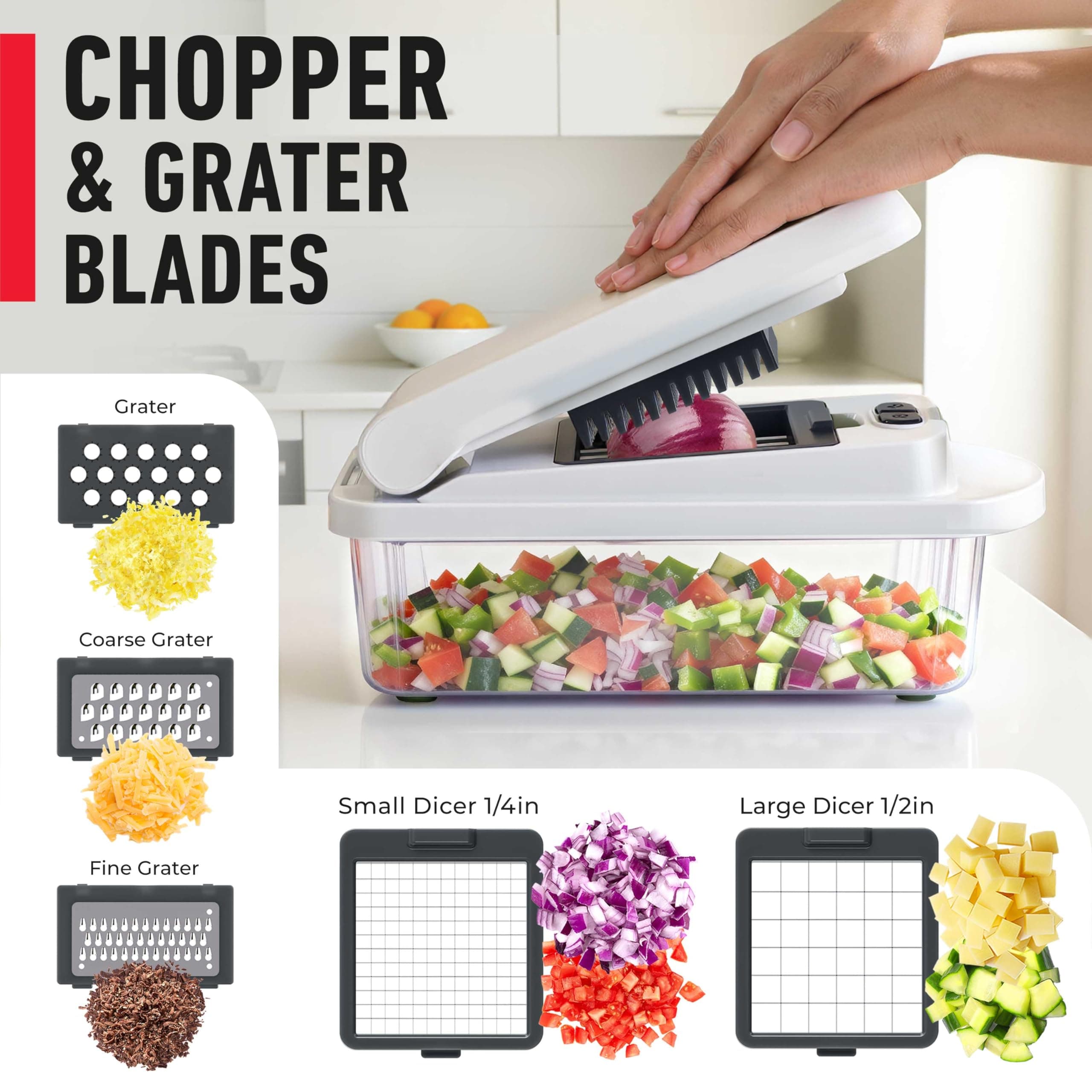 Mueller The Real Original Pro Vegetable Chopper & Mandoline Slicer, 10-in-1, view 5