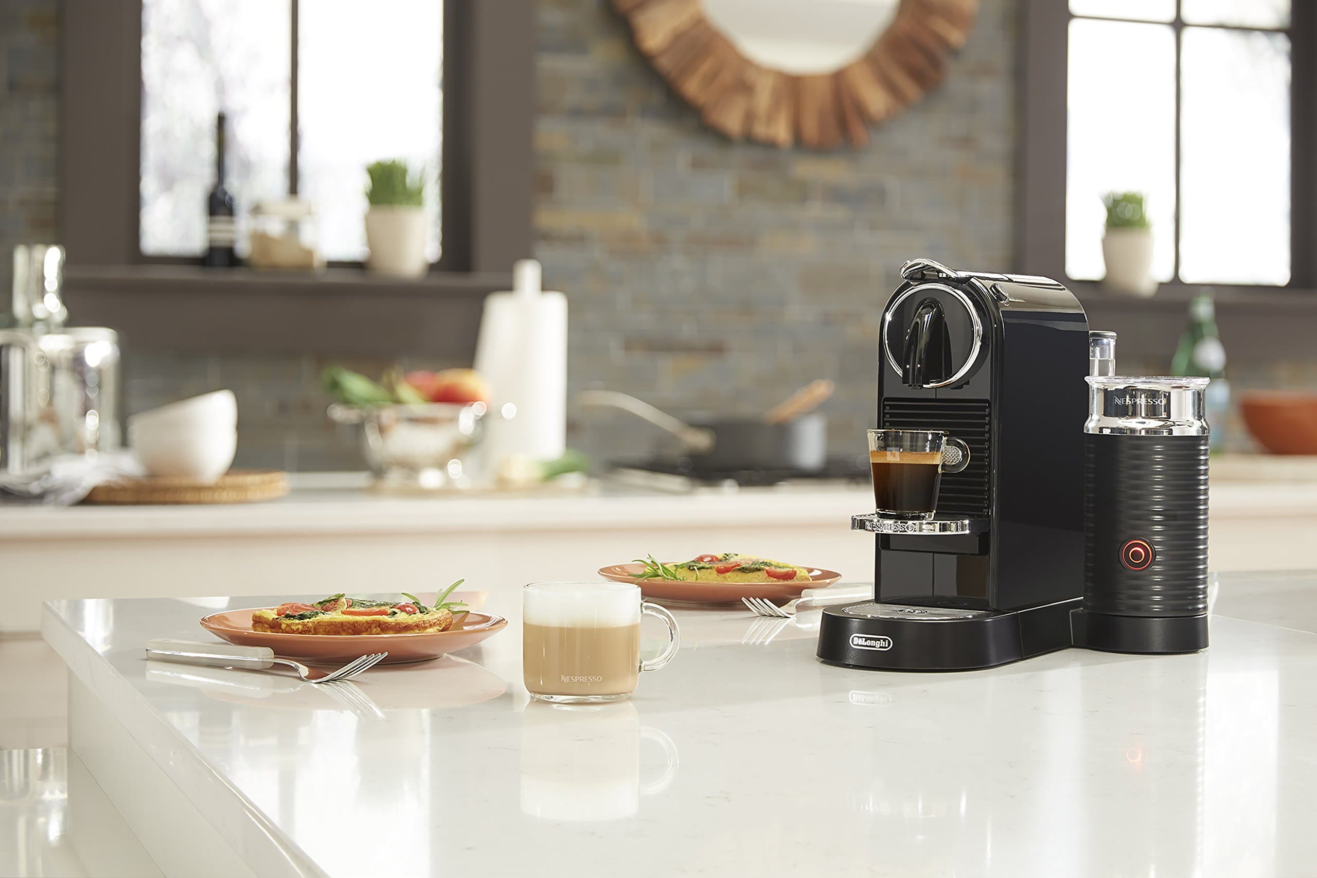 Nespresso CitiZ Coffee and Espresso Machine by De'Longhi with Milk Frother, Black, 9.3 x 14.6 x 10.9 inches, view 4