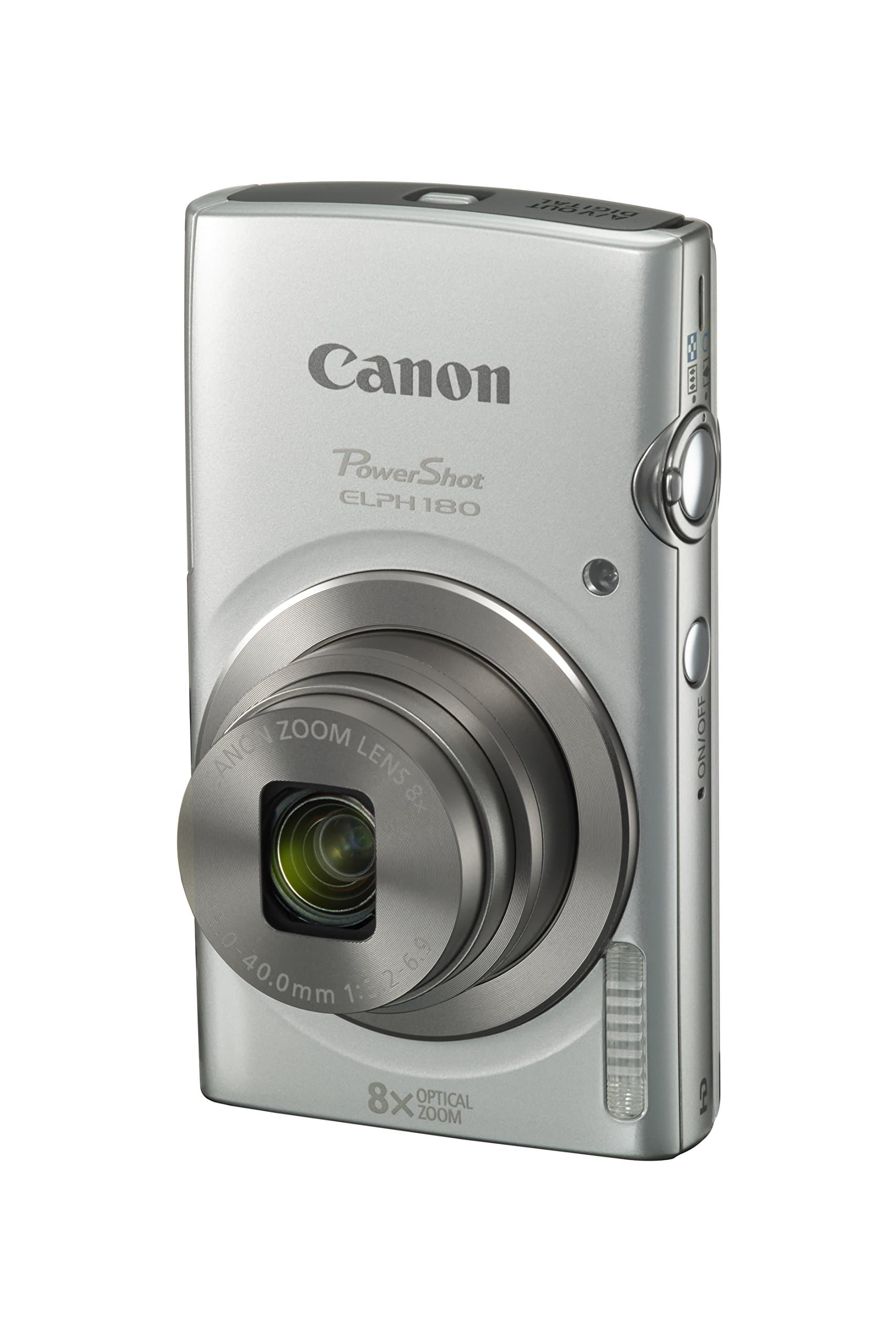 Canon PowerShot ELPH 180 Digital Camera w/Image Stabilization and Smart AUTO Mode (Silver), 0.90in. x 3.70in. x 2.10in. - 1093C001
