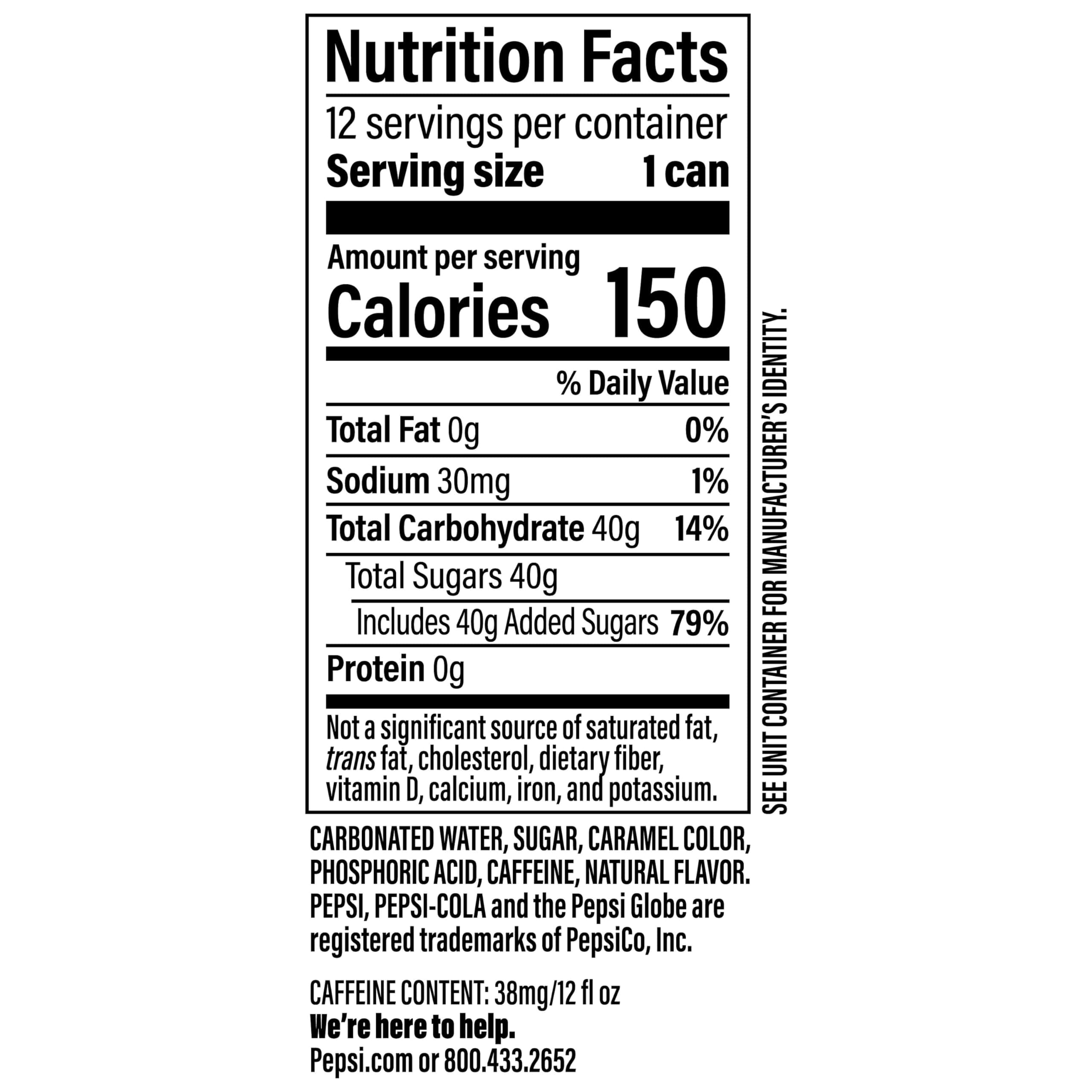 Pepsi Real Sugar Cola Soda Pop, 12 Fl oz Cans (12 Pack), view 2