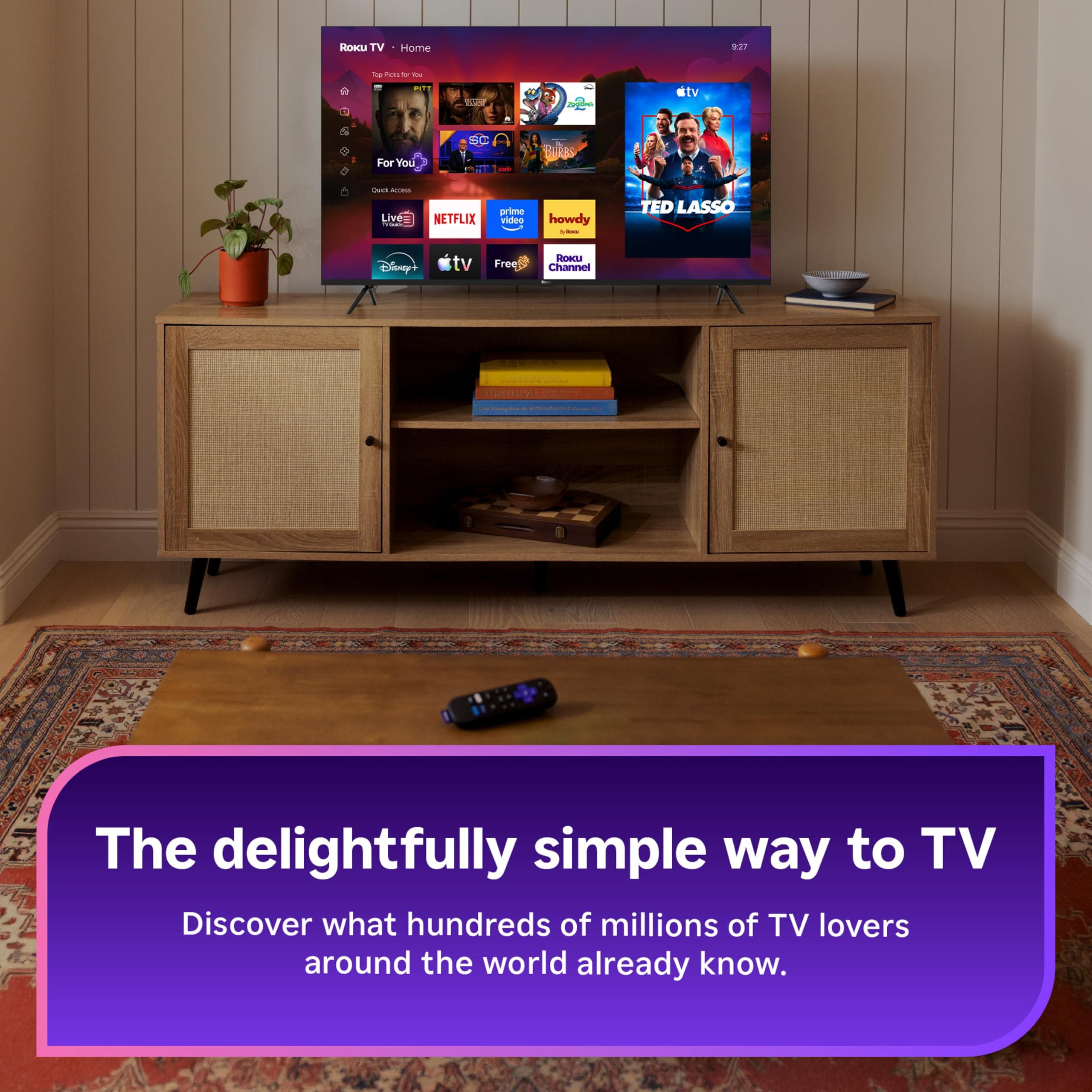 Roku 65-Inch Plus Series Smart TV - 4K QLED Mini-LED TV - RokuTV, view 2