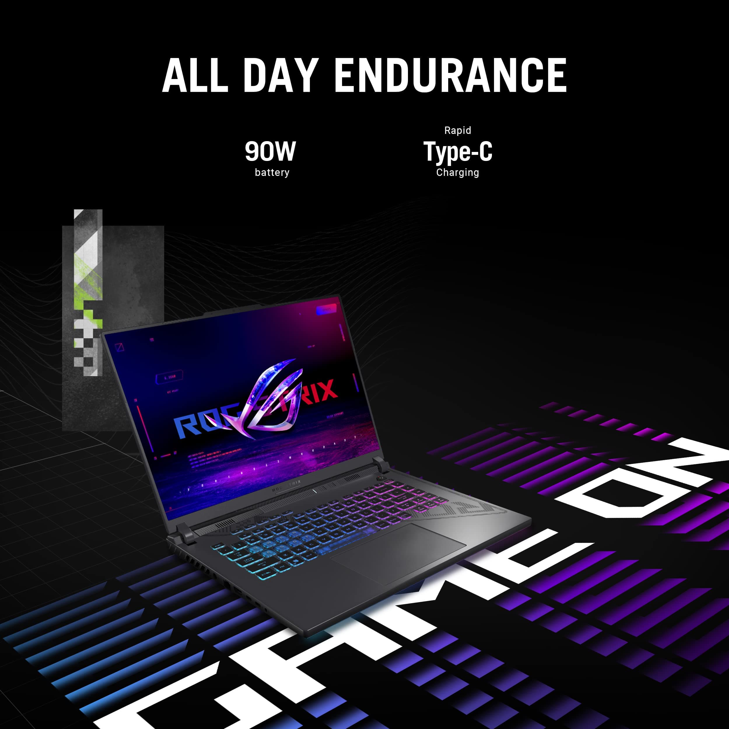 ASUS ROG Strix G16 Gaming Laptop, 165Hz Display, NVIDIA® GeForce RTX™ 4060, Intel Core i7-13650HX, 16GB DDR5, 1TB PCIe Gen4 SSD, Wi-Fi 6E, Windows 11, G614JV-AS74, view 8