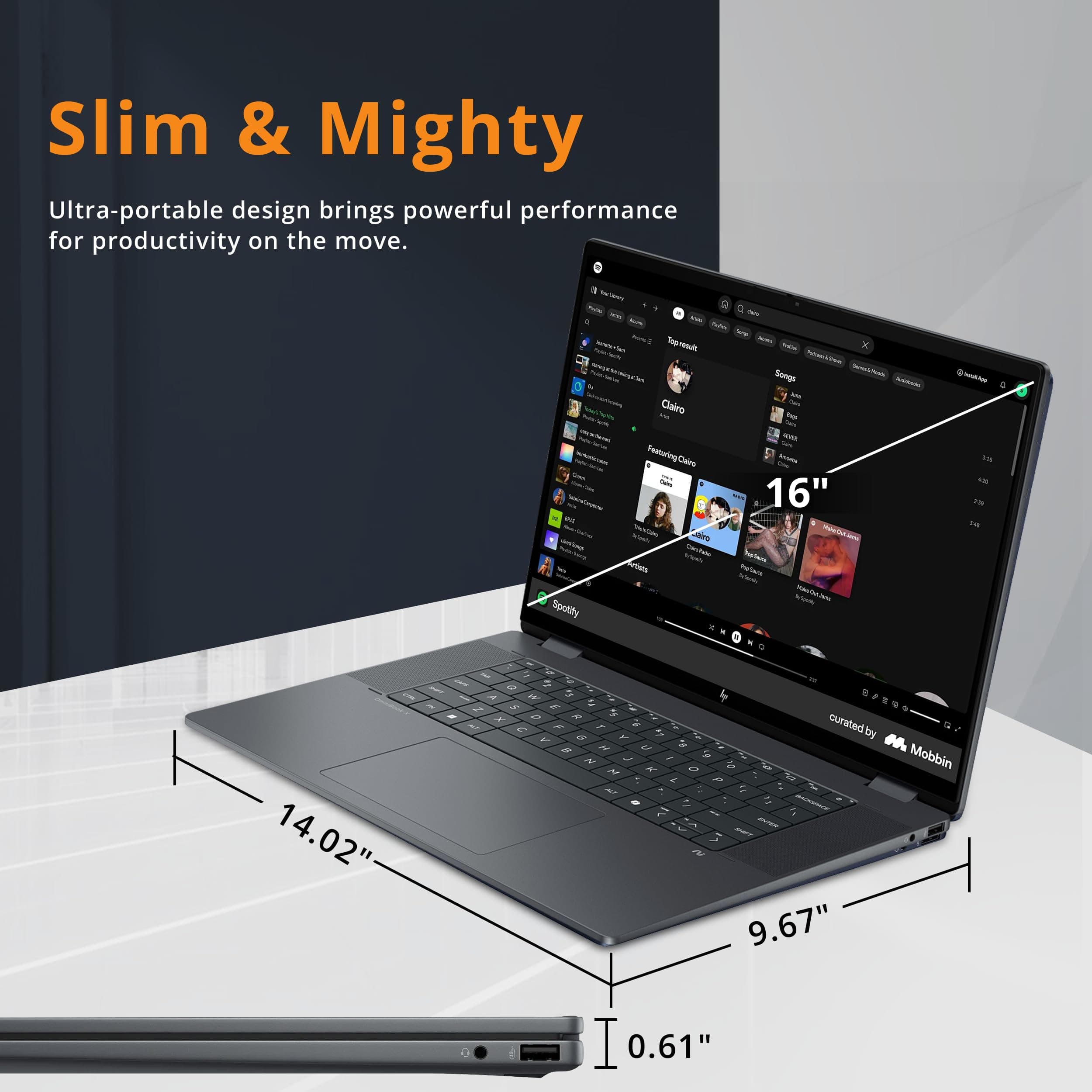 HP OmniBook X Flip 2‑in‑1 16'' 2K Touch Laptop, Intel Ultra 7 256V, 16GB LPDDR5X, 3TB Storage(2TB SSD+1TB Docking Station Set), Intel Graphics, Backlit Keyboard, Wi‑Fi 6E, Win 11, Eclipse Gray, view 7
