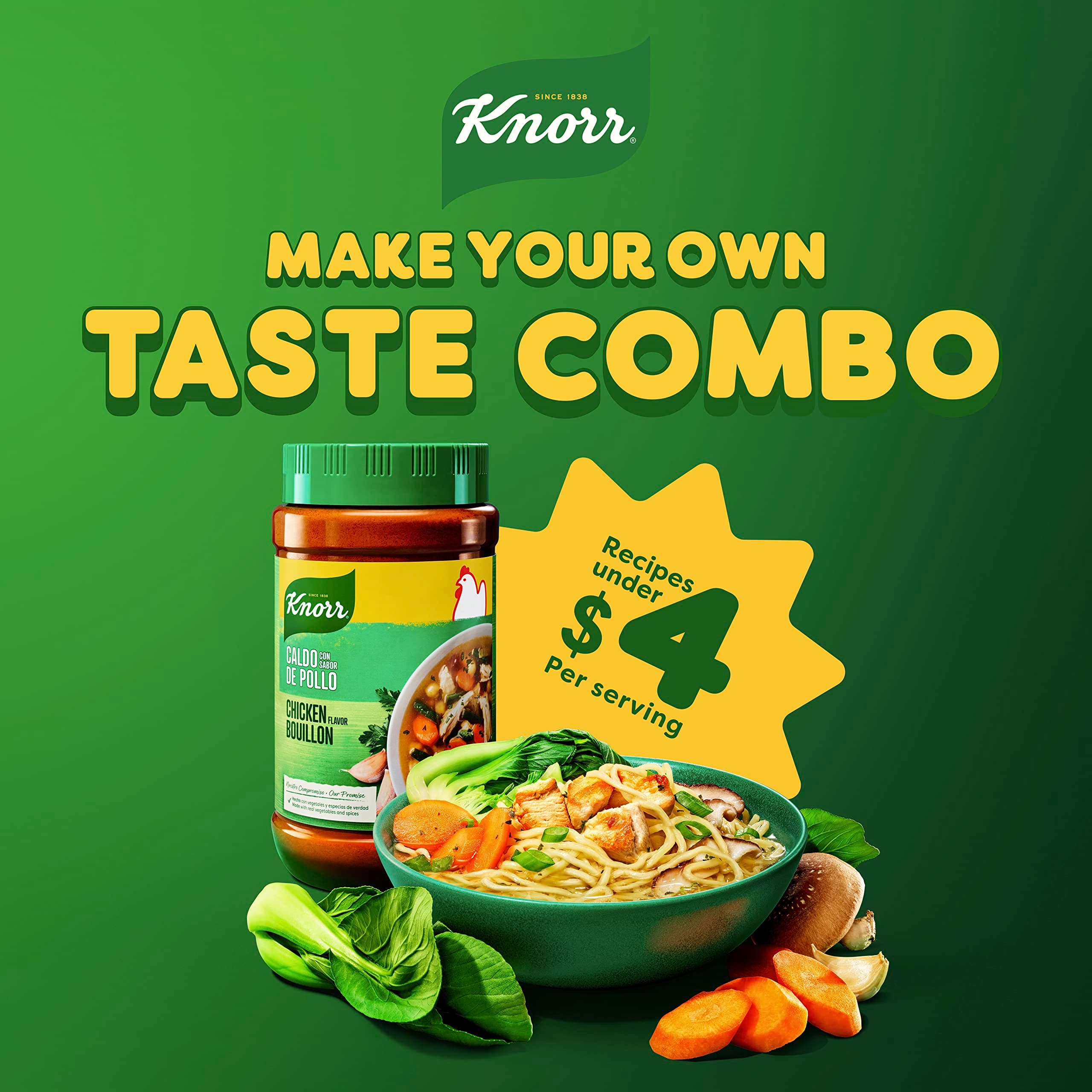 Knorr Chicken Granulated Bouillon Powder 32 oz, Caldo de Pollo, Soups, 3PK, view 9