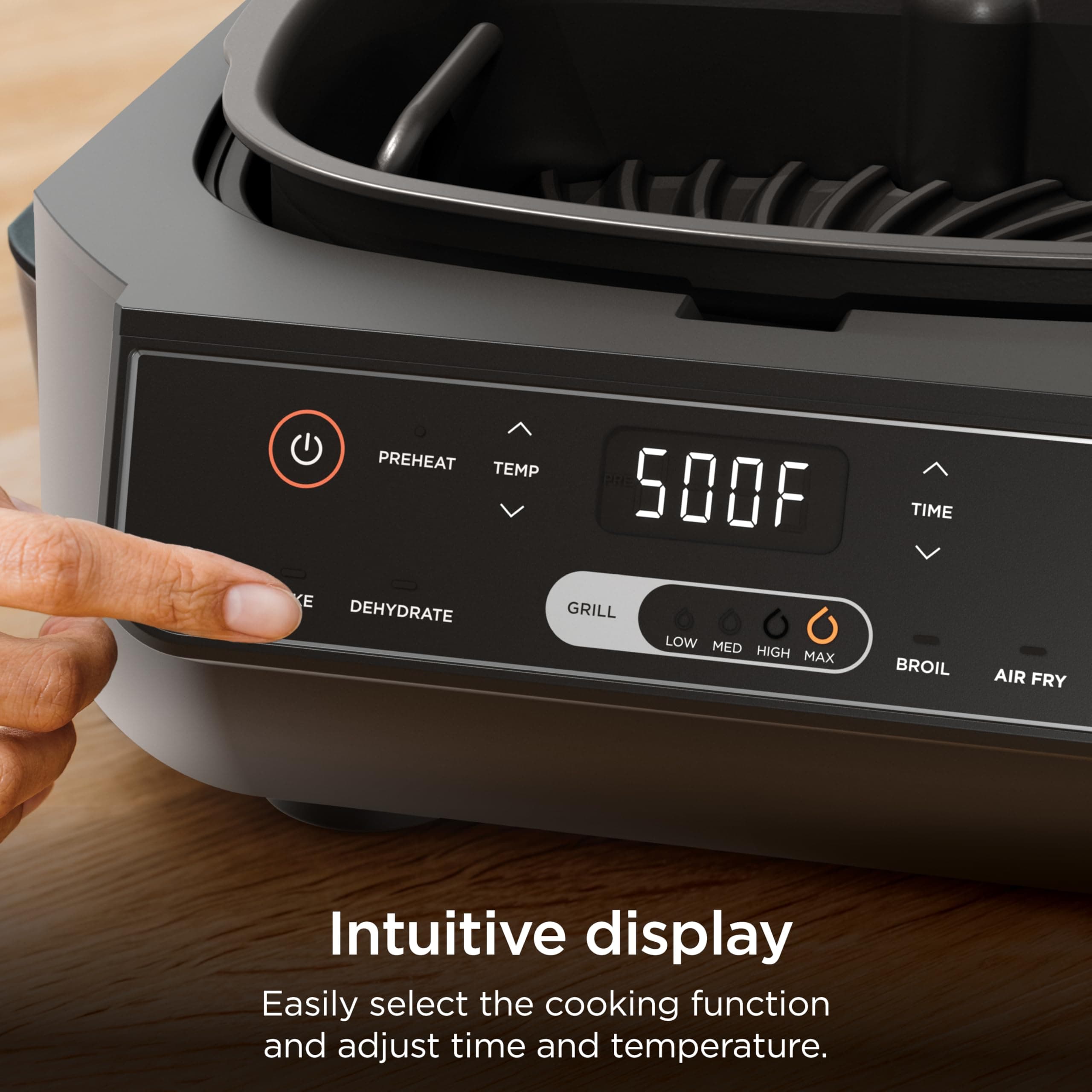 Ninja® Foodi® 6-in-1 Indoor Grill & Air Fryer, 500°F, Black/Silver, EG201, view 6
