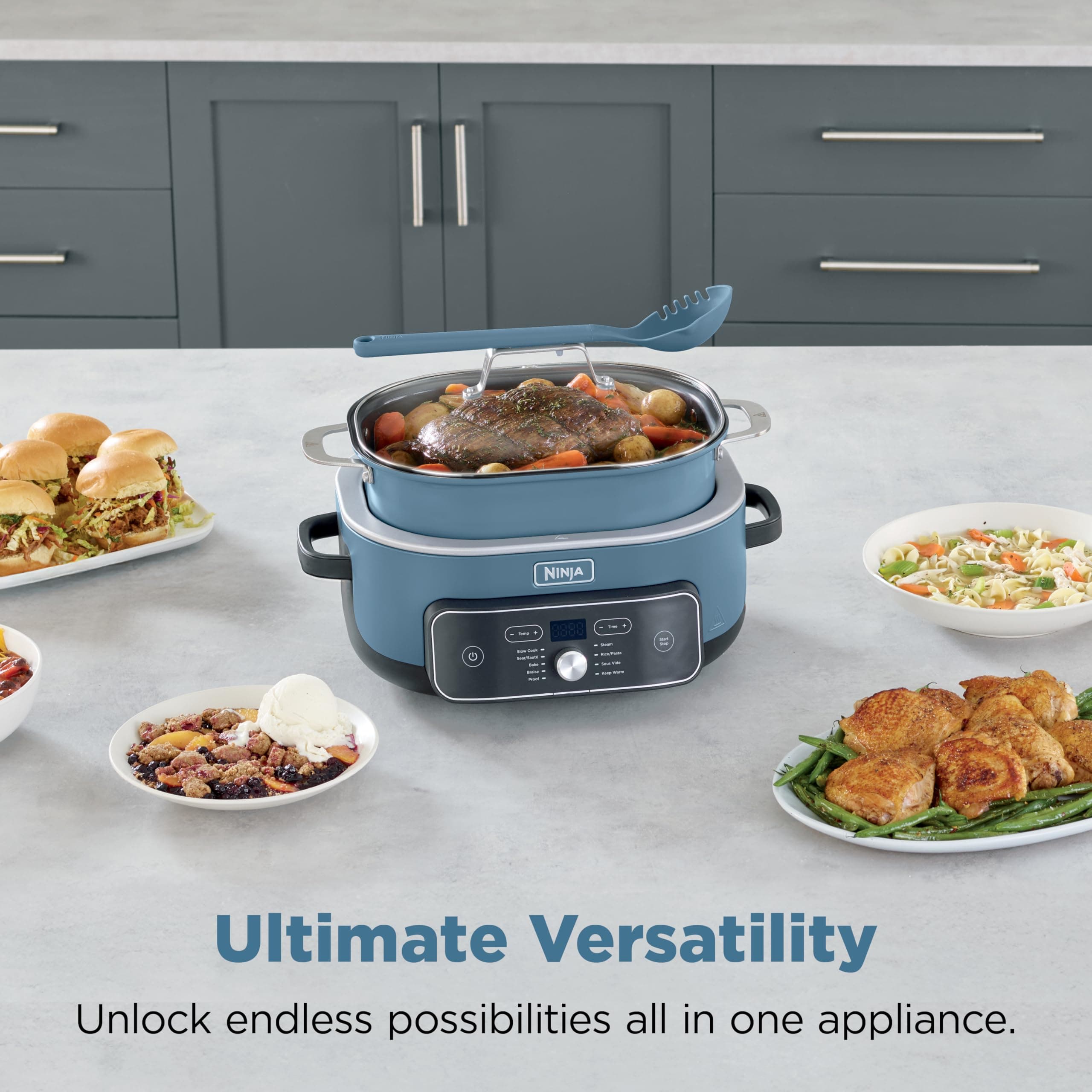 Ninja® PossibleCooker™ PRO Plus 9-in-1, 8.5-qt, Blue Macaron, MC2001, view 2