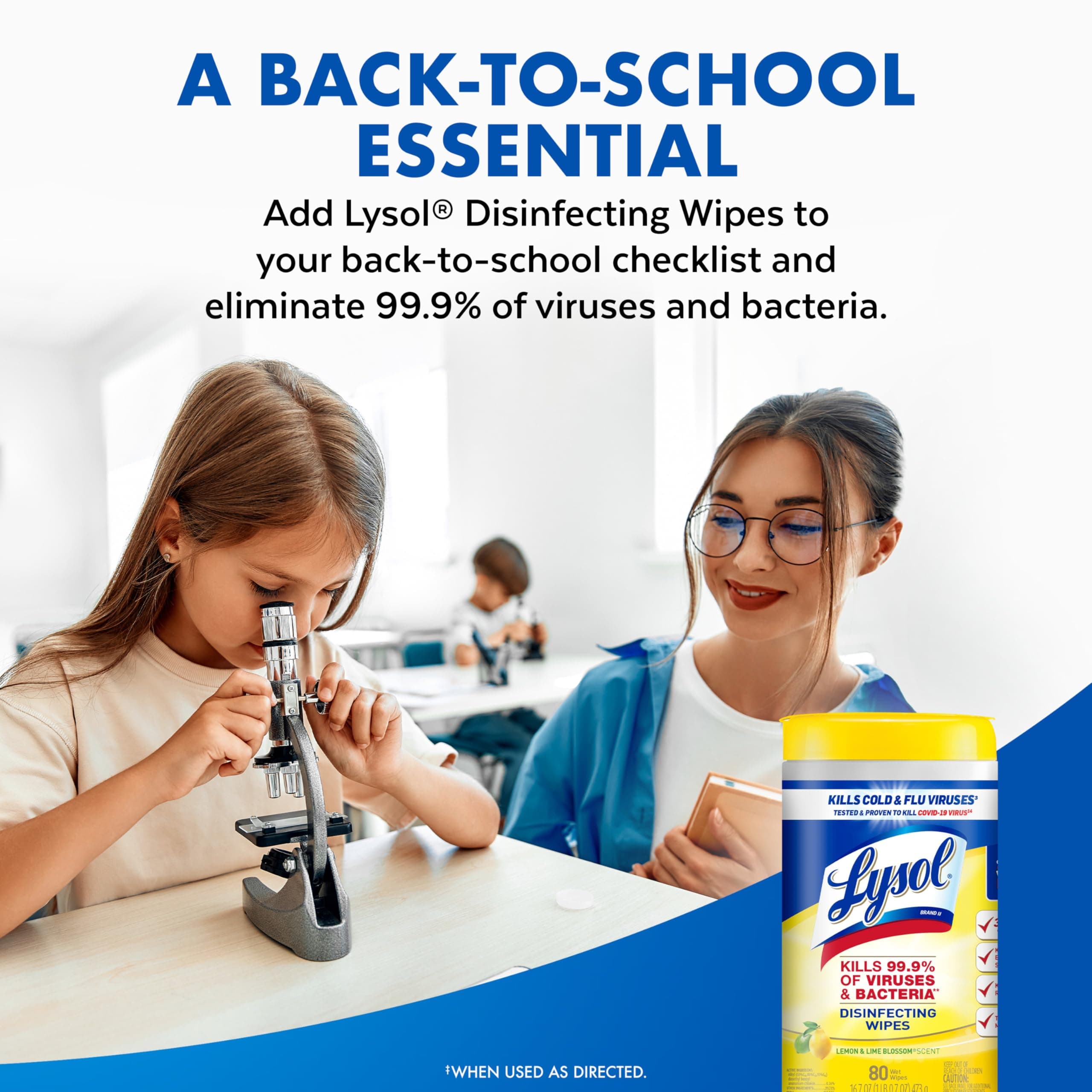 Lysol Disinfecting Wipes, Cleaner, Lemon + Mango + Linen, 80 ct. (4 Pack), view 10