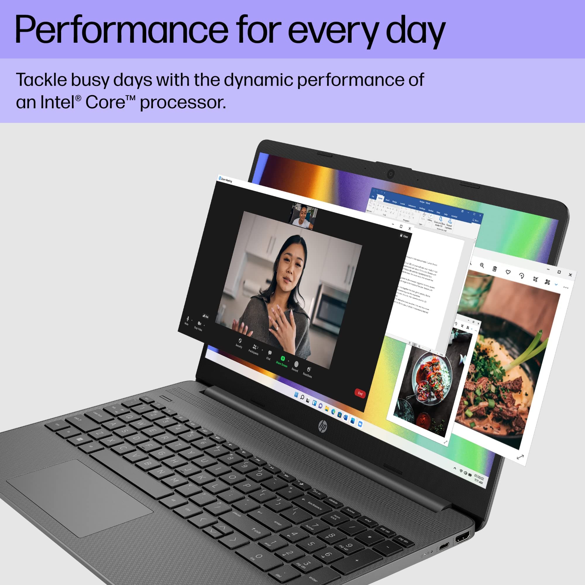 HP 15 inch Laptop, FHD Display, 12th Generation Intel Core i3-1215U, 8 GB RAM, 128 GB SSD, Intel UHD Graphics, Windows 11 Home in S Mode, 15-dy5599nr (2023), view 4