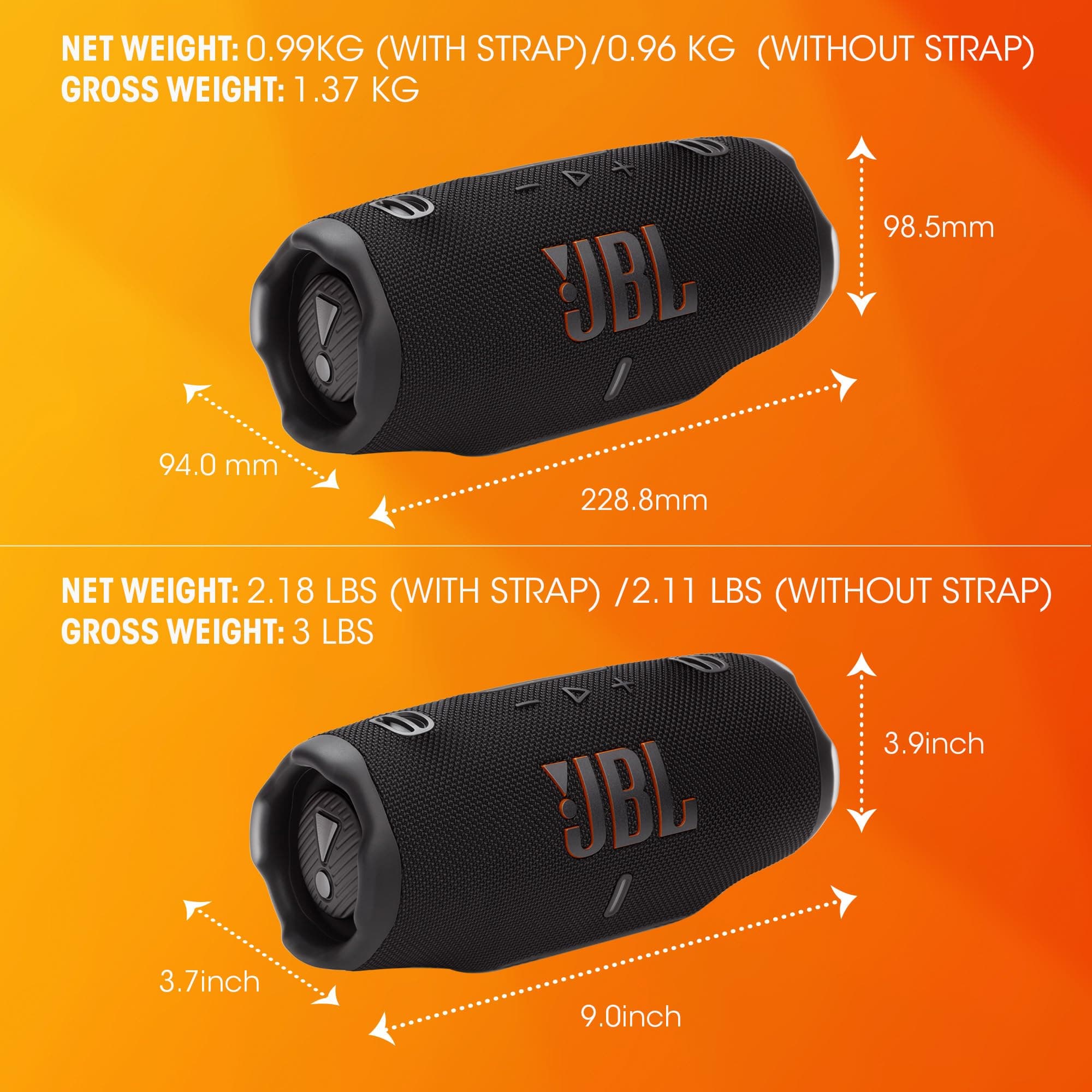 JBL Charge 6 Portable Bluetooth Speaker, Waterproof, Drop-Proof - Black, view 8