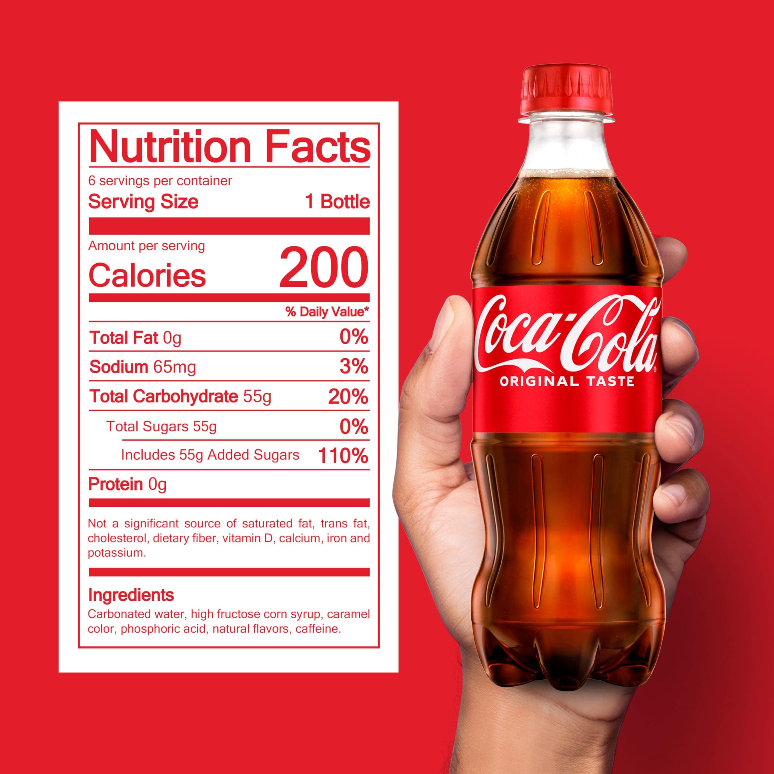 Coca-Cola Soda Soft Drink Bottles, 16.9 fl oz, 6 Pack, view 2